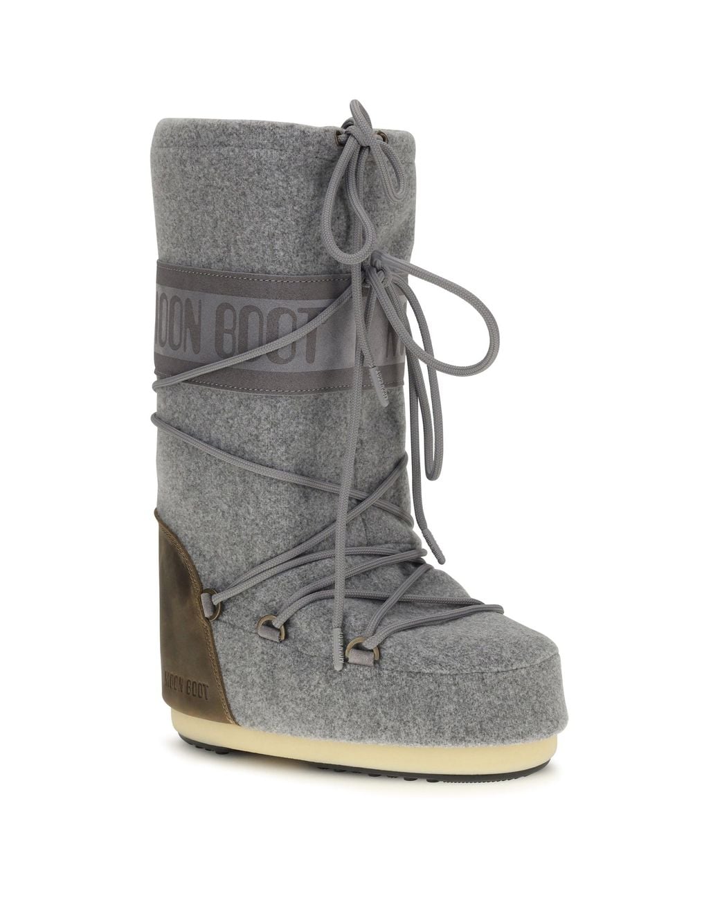 Moon Boot Gray Mb Icon Nubuck Felt Snow Boots/Cocoa