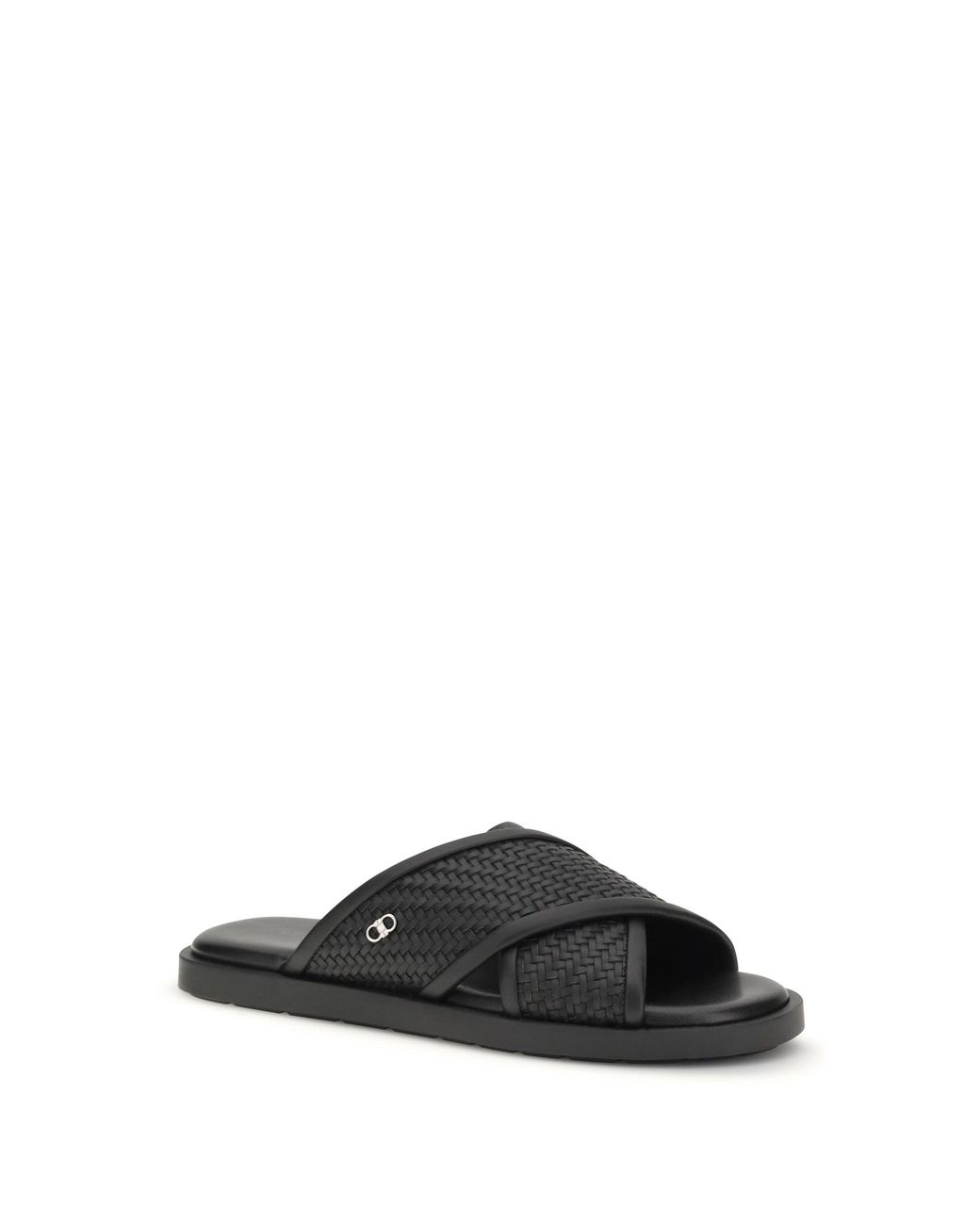 Ferragamo Black Gancini Sandals for men