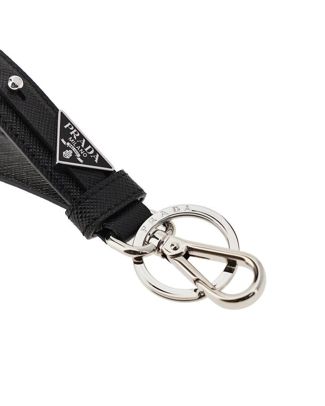 Prada Black Saffiano Leather Key-Holder for men