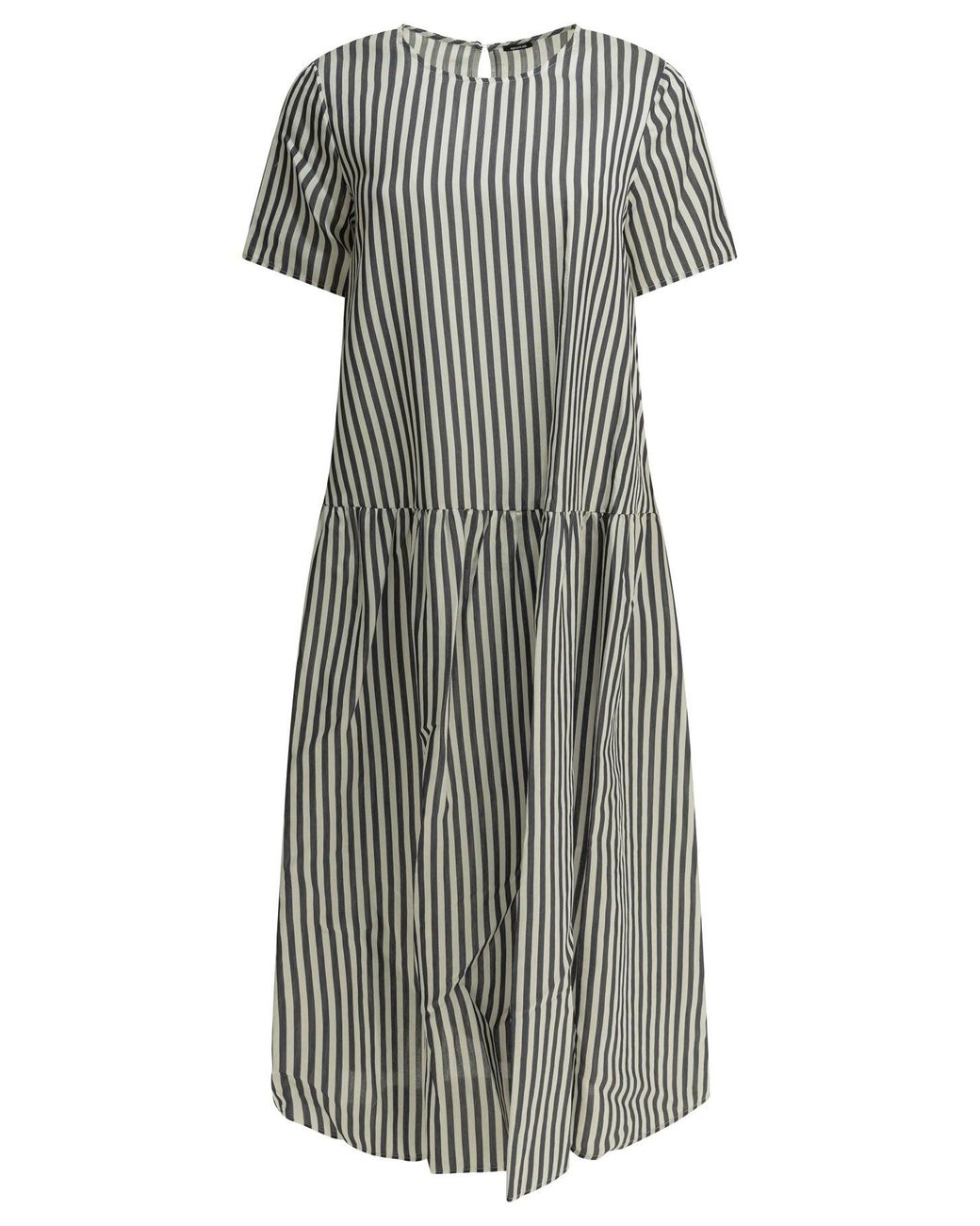 Apuntob Gray Cotton Silk Dress