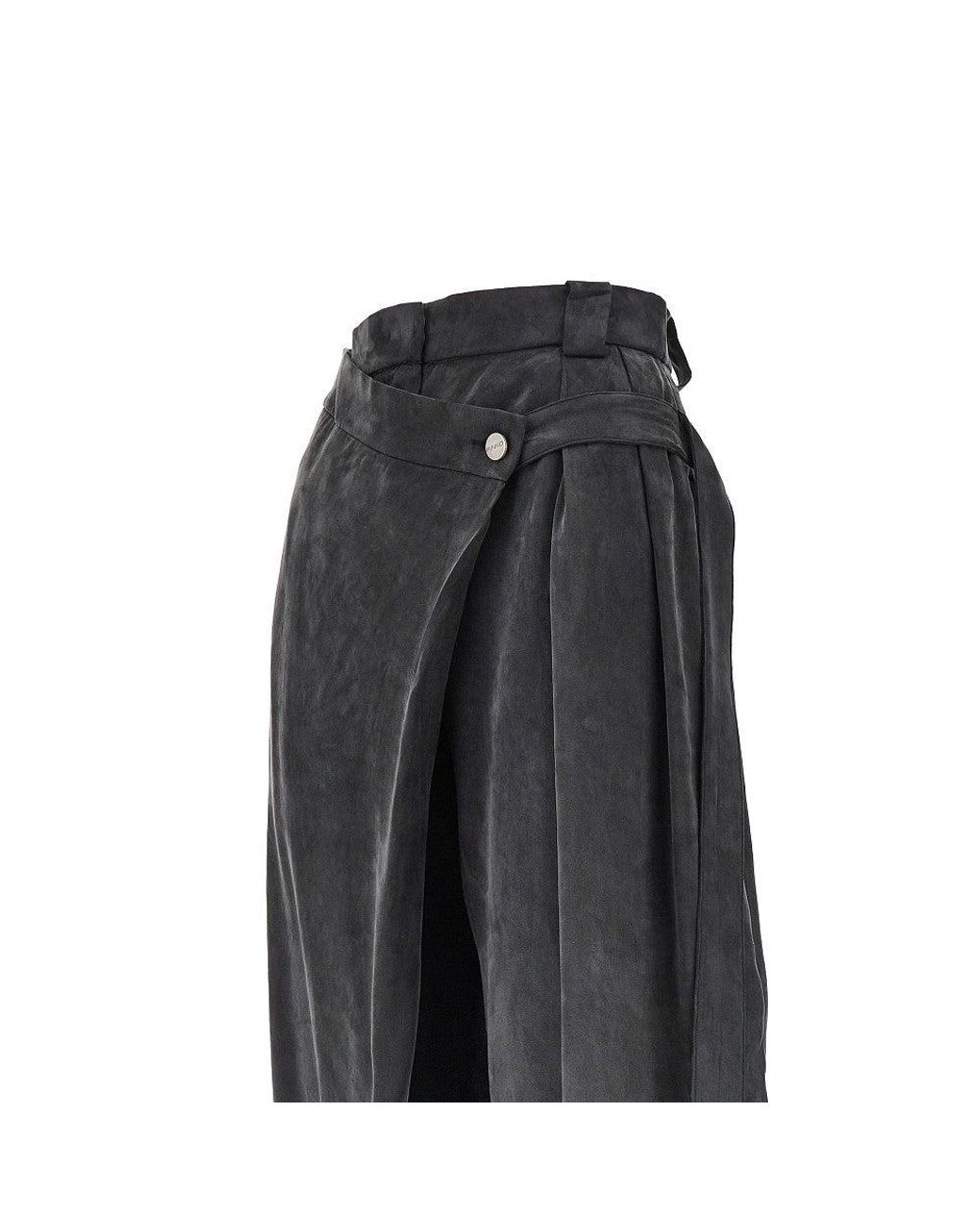 Pinko Black Wrap-Over Twill Pants