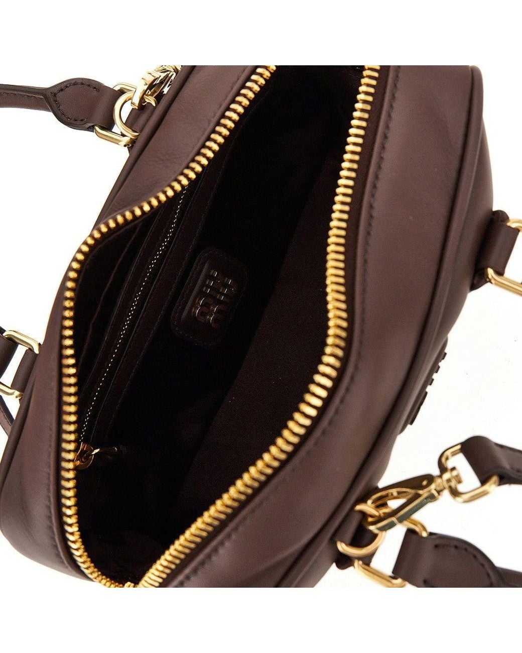 Miu Miu Brown Padded Nappa Leather Small 'Arcadie' Bag