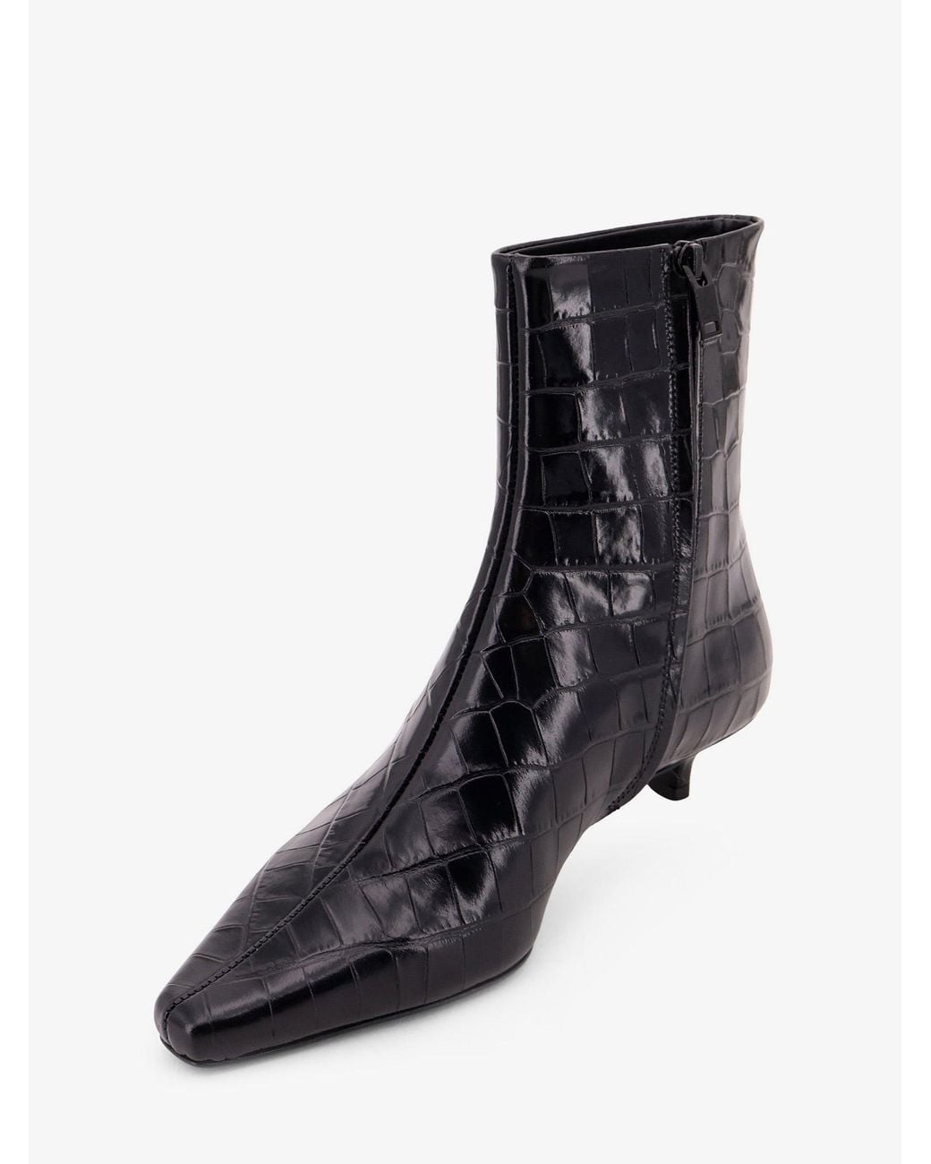 Totême White Pointed-Toe Ankle Boots