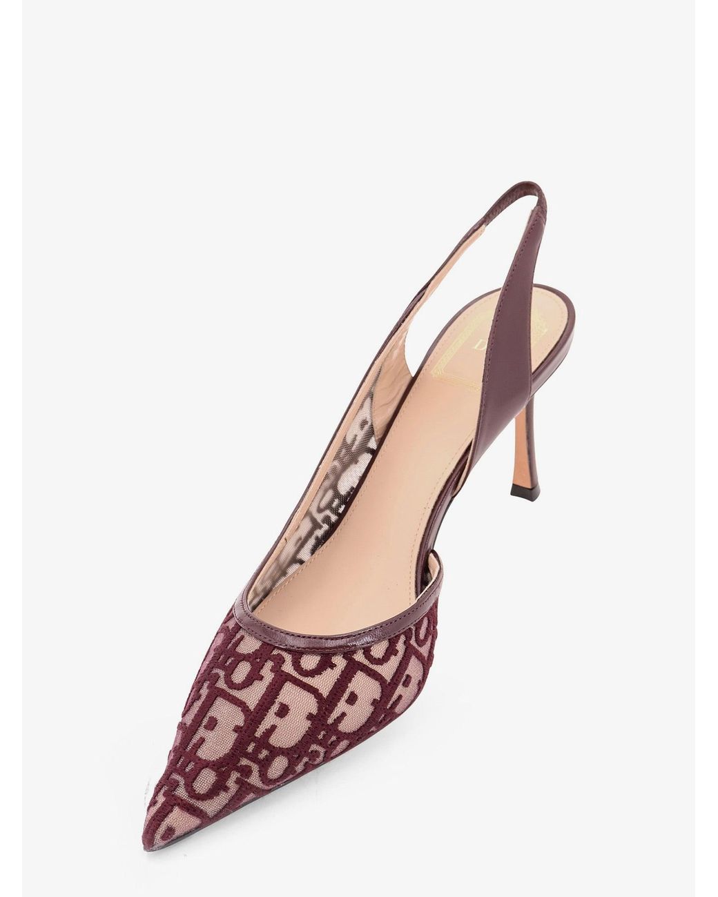 Dior Pink Aable Slingback Mesh Pumps Embroidery