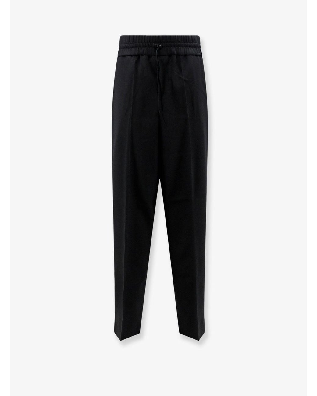 AMI Black Virgin Wool Trousers for men
