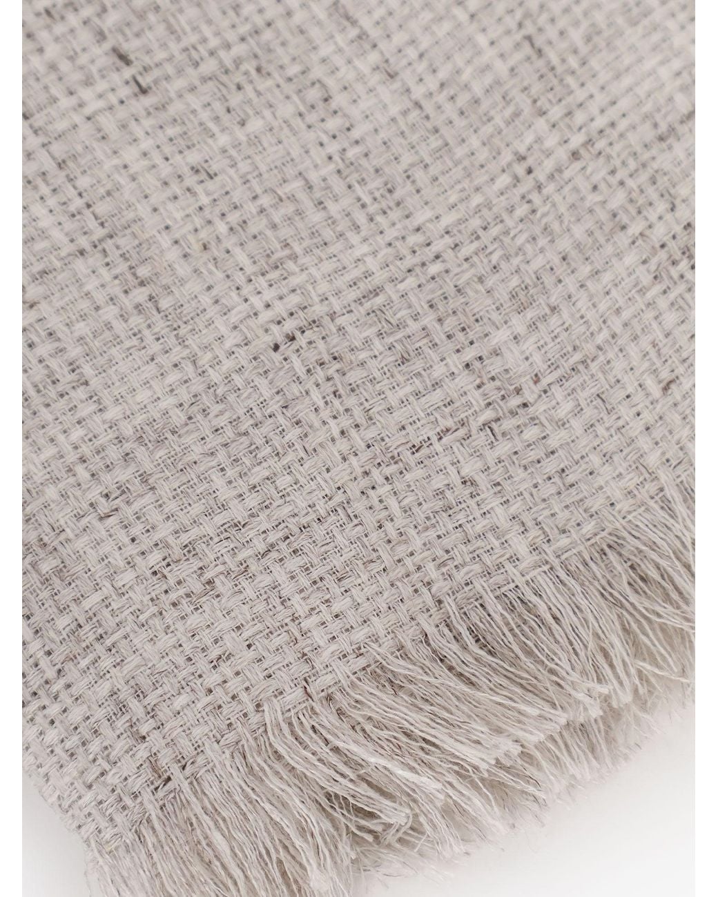 Brunello Cucinelli White Linen Scarf for men
