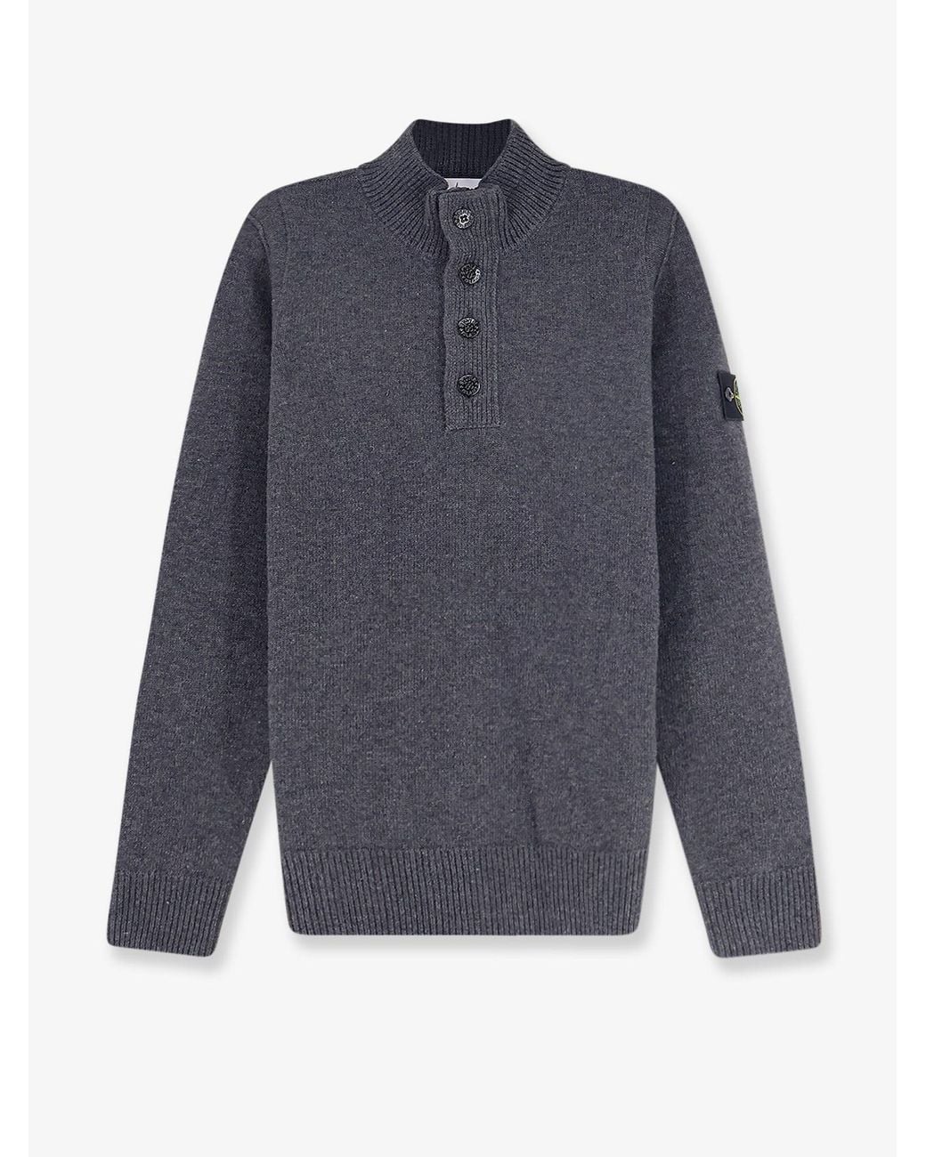 Stone Island Blue Virgin Wool Blend Sweater for men