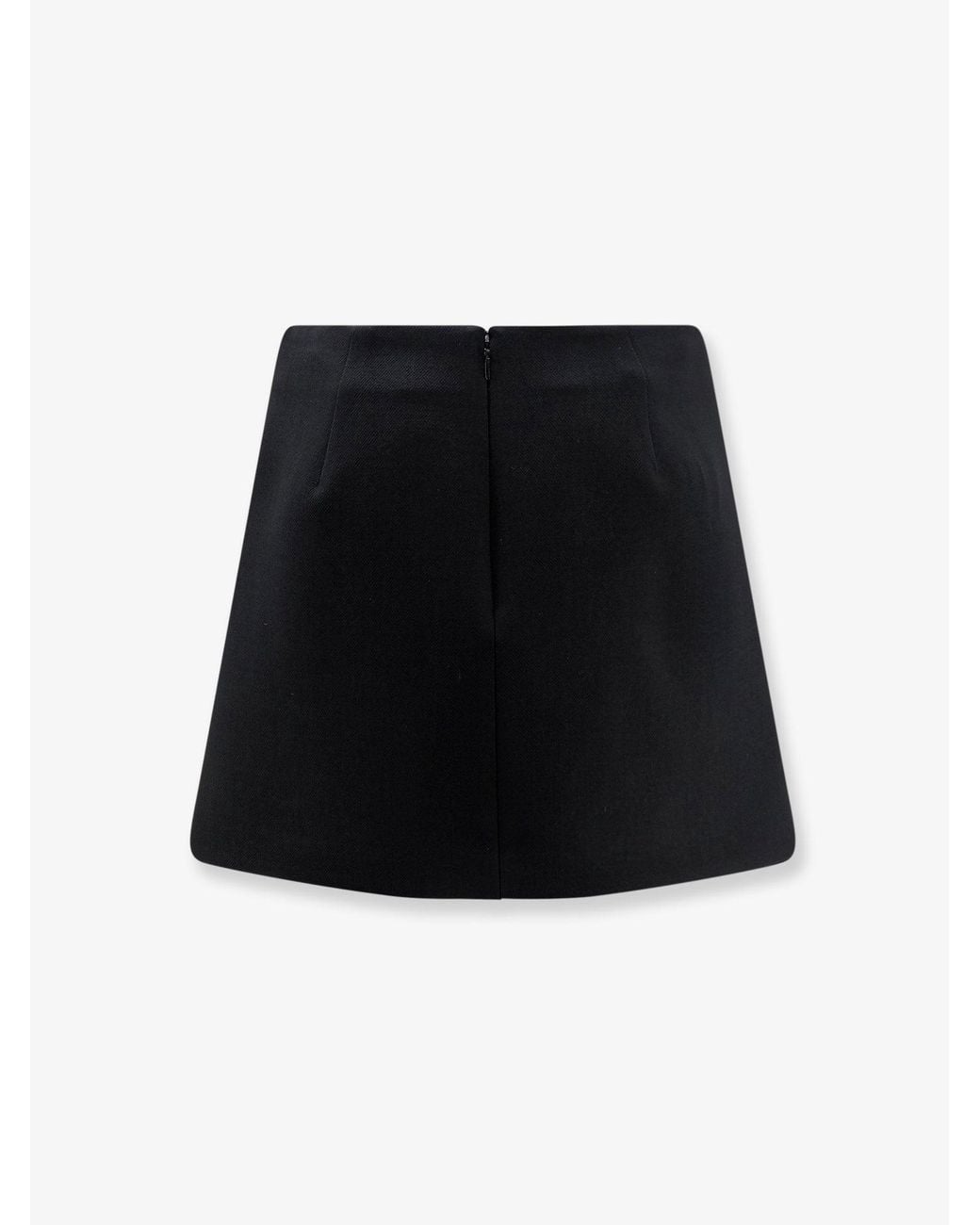 Gucci Black Wool Crepe Skirt With Double G Button