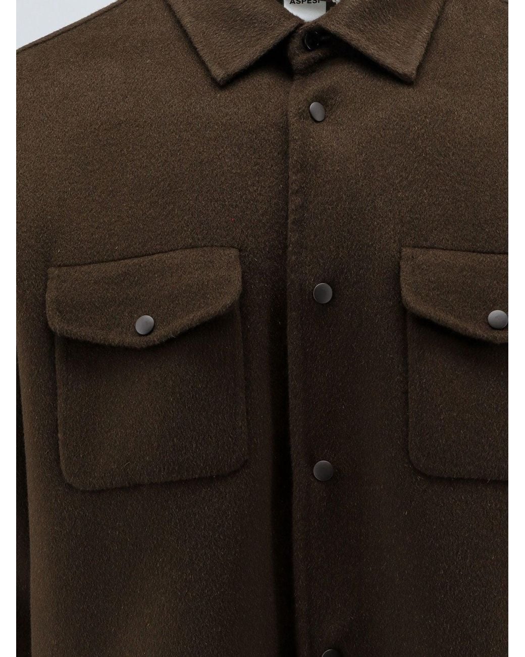 Aspesi Brown Wool Shirt/Jacket for men