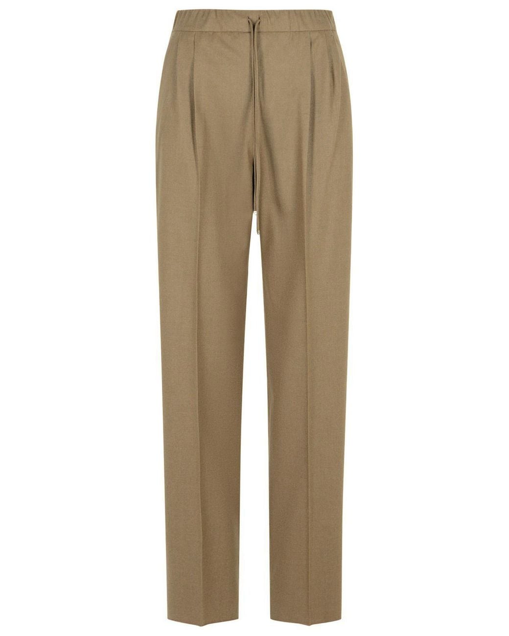 Max Mara Natural 'Gatti' Dove- Cashmere Drawstring Pants