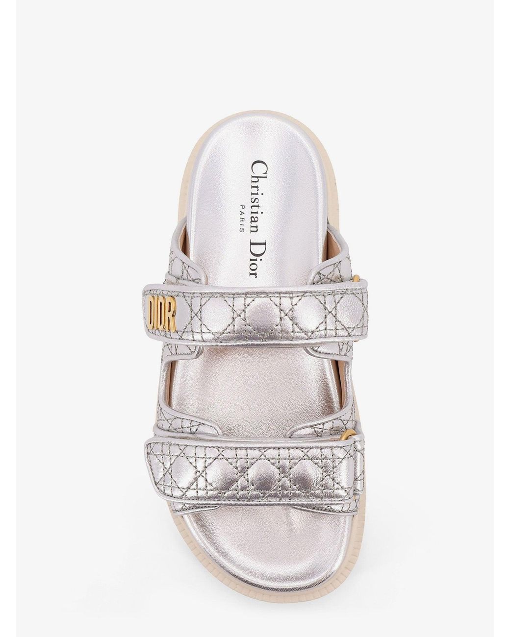Dior White Dior Dioract Leather Sandals