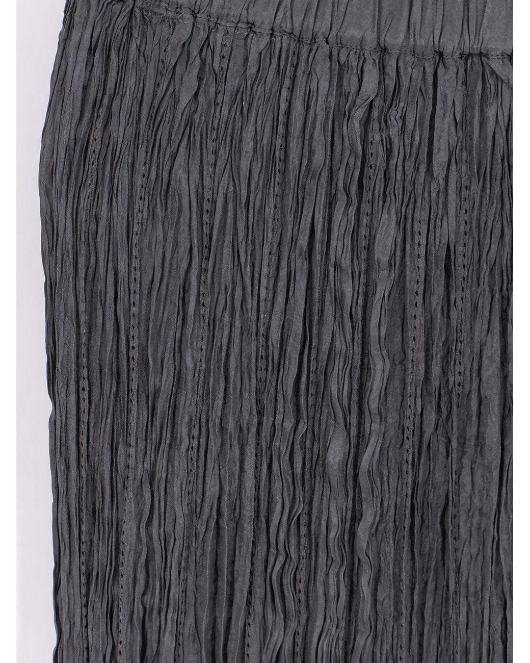 Alysi Gray Wrinkled Viscose Skirt