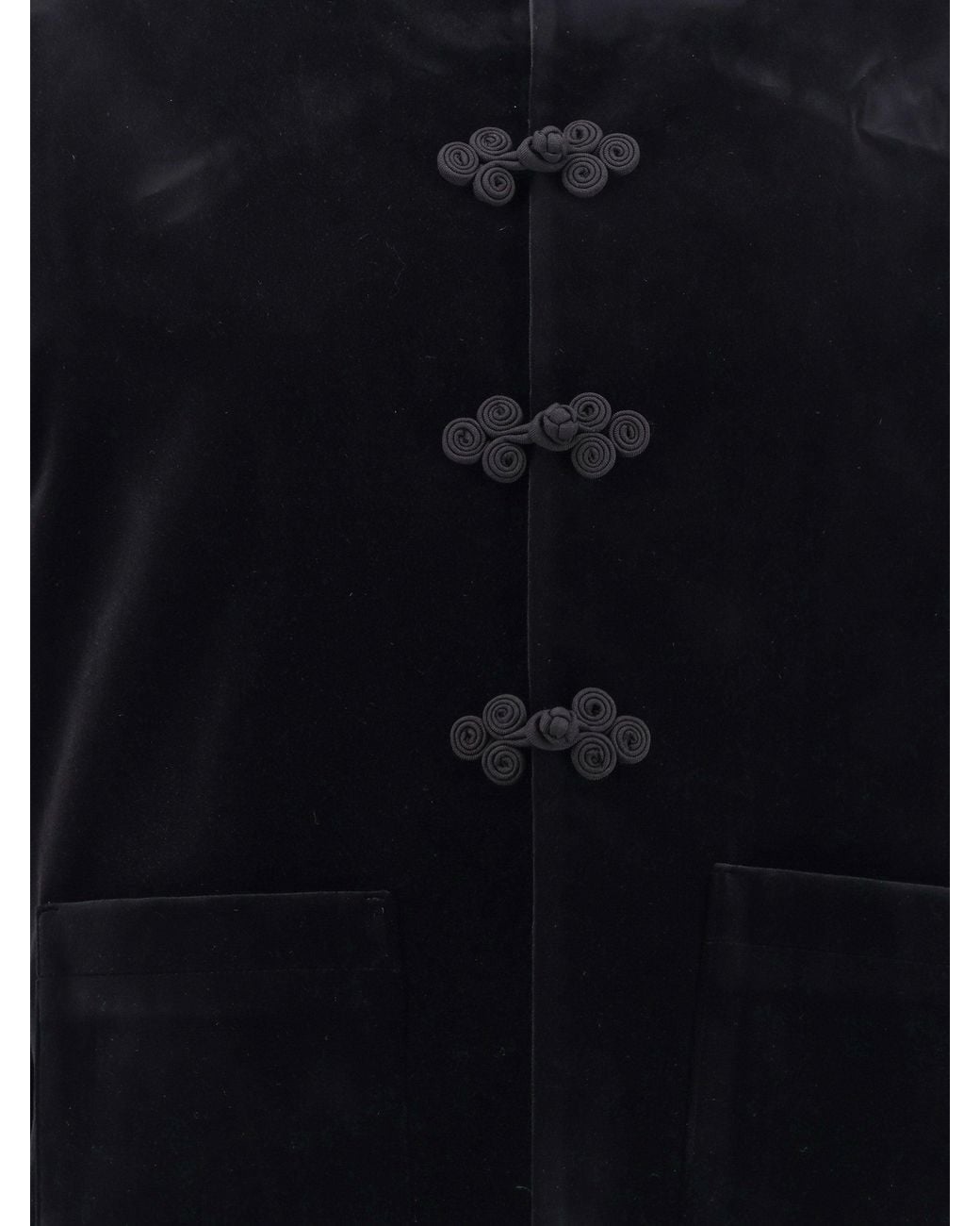 Rohe Black Velvet Blazer With Pankou Closure