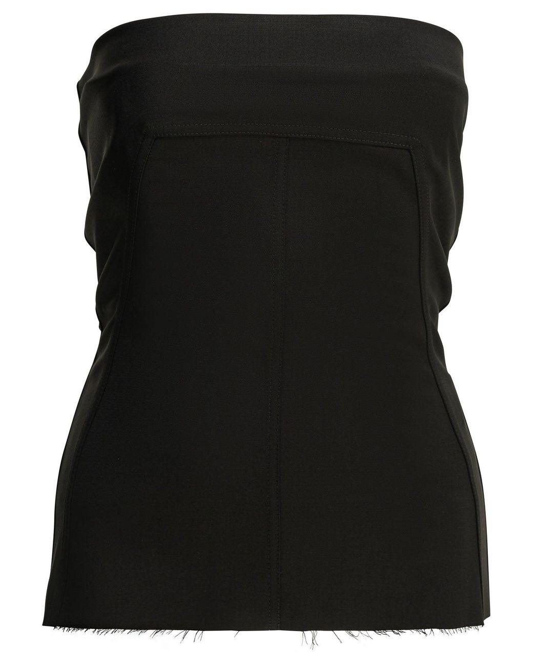 Rick Owens Black Wool Crepe Bustier Top