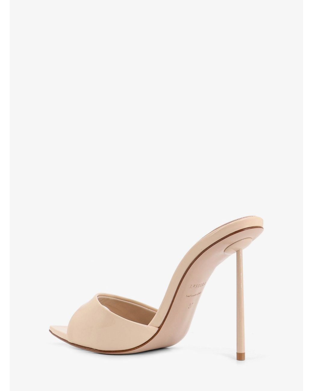 Le Silla Natural Bella Patent Leather Sandals