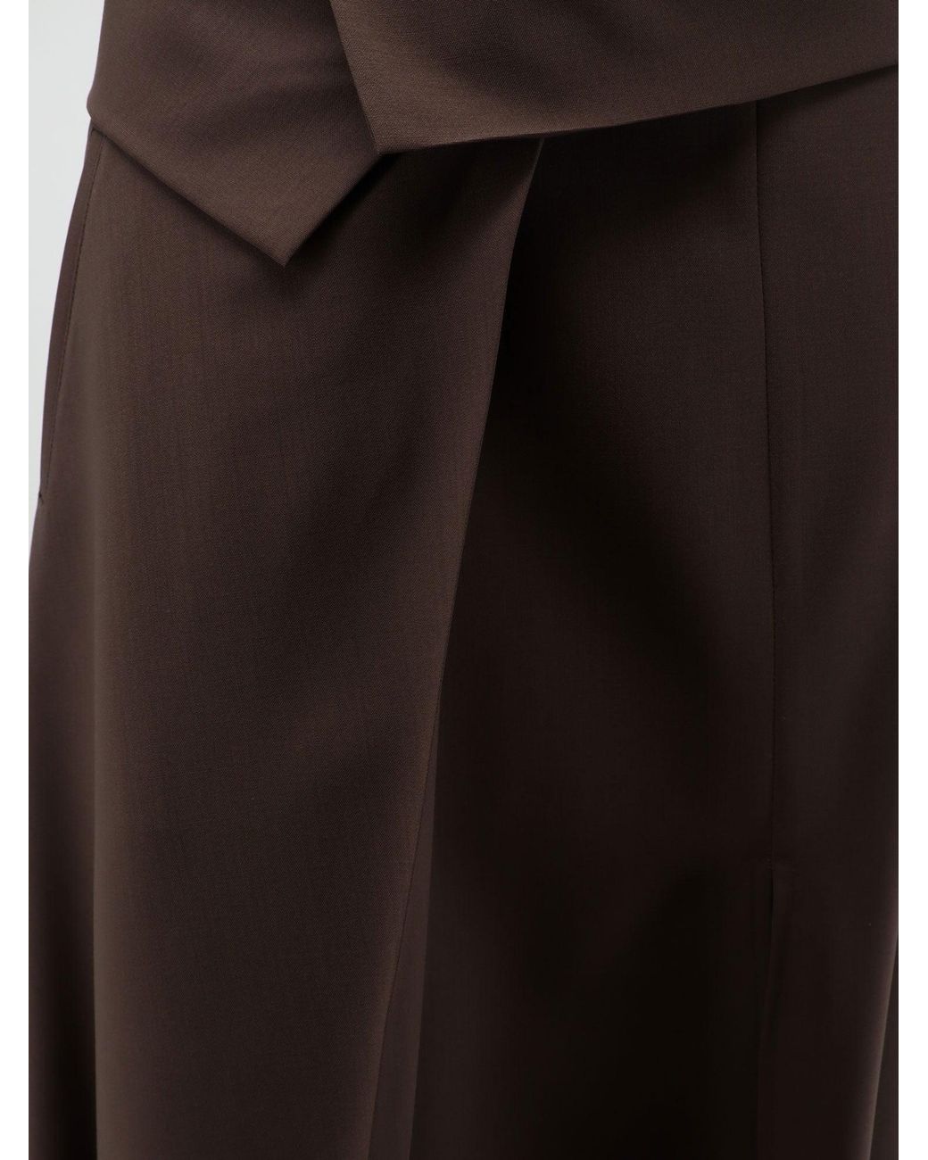 Alysi Black Stretch Virgin Wool Long Skirt