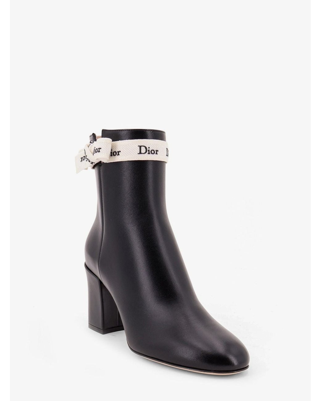 Dior White J'A Leather Ankle Boot
