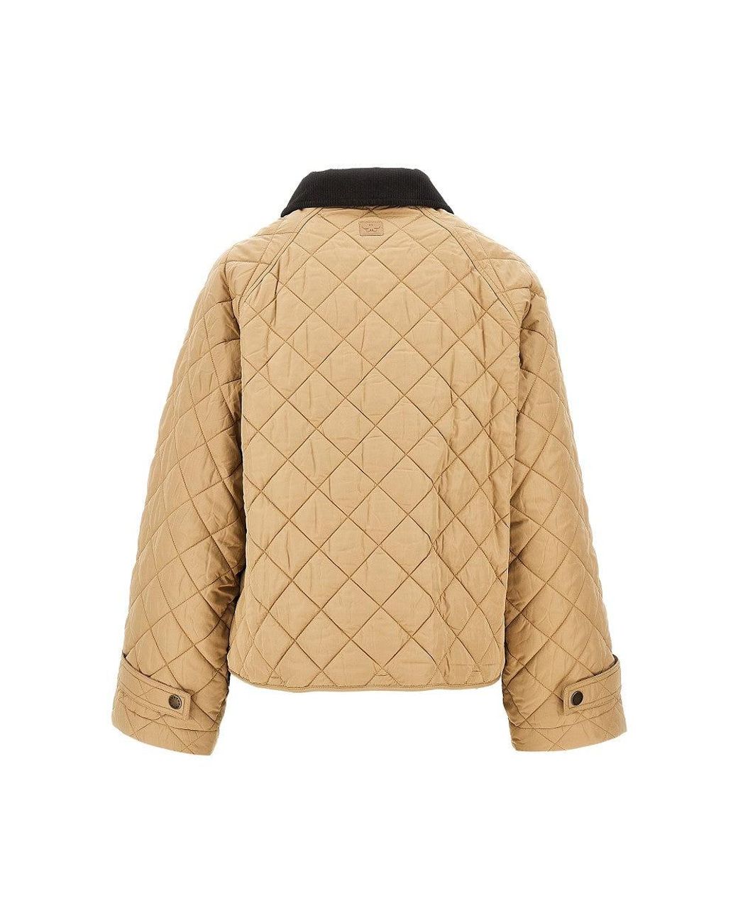 Weekend by Maxmara Natural Quilted Jacket With Corduory Collar