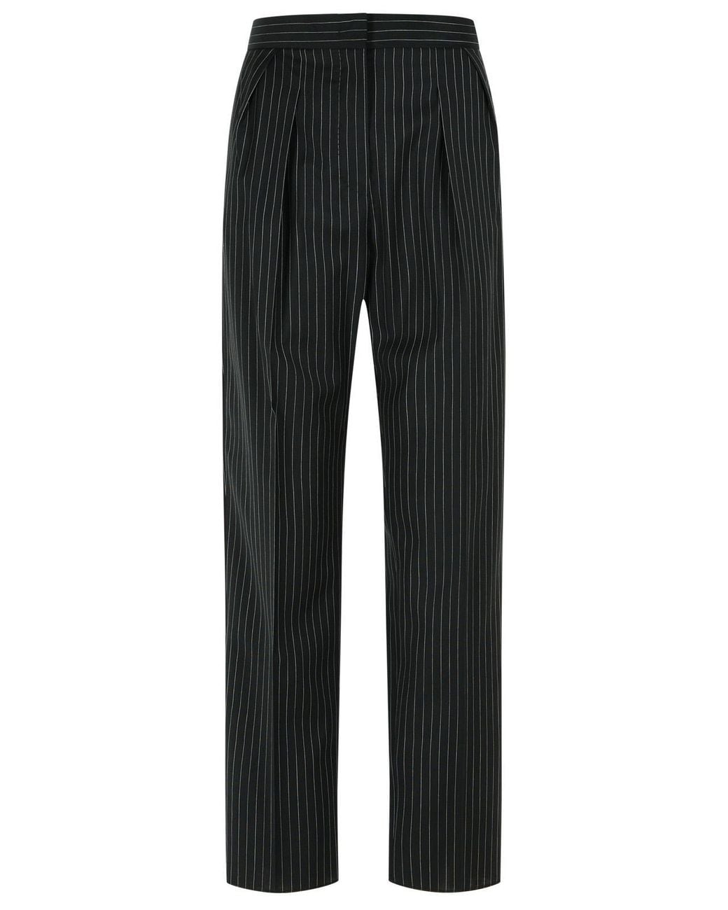 Max Mara Black 'Sesamo Carrot' Virgin Wool Tela Pants