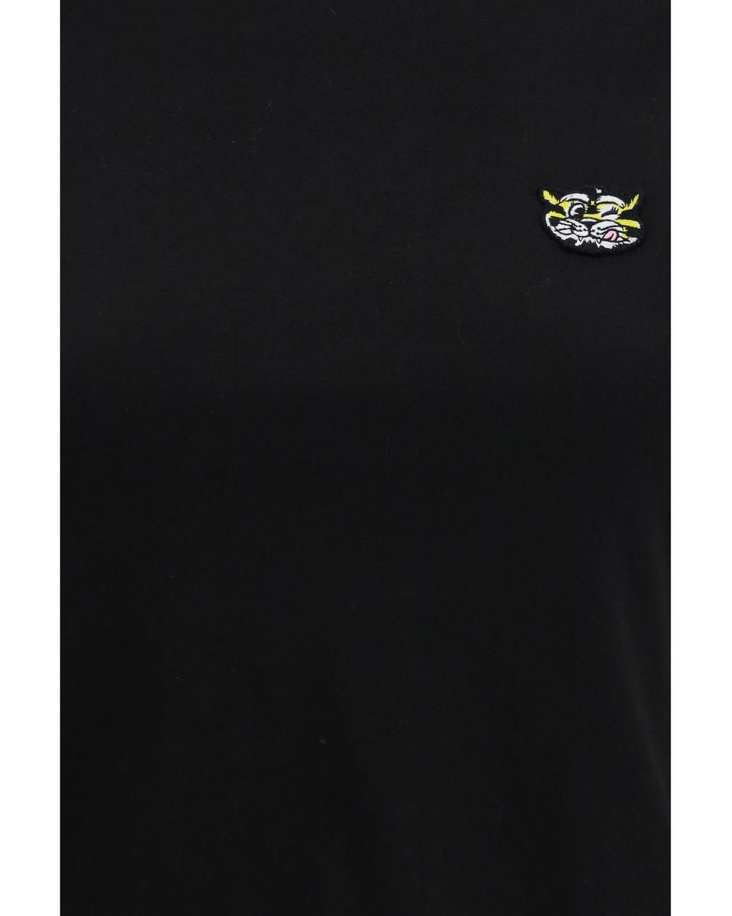 KENZO Black Cotton T-Shirt With The Embroidered Â€Œwild Tigerâ€