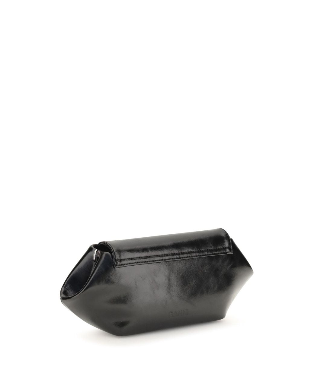 Ganni Black Bou East/West Box Shoulder Bag