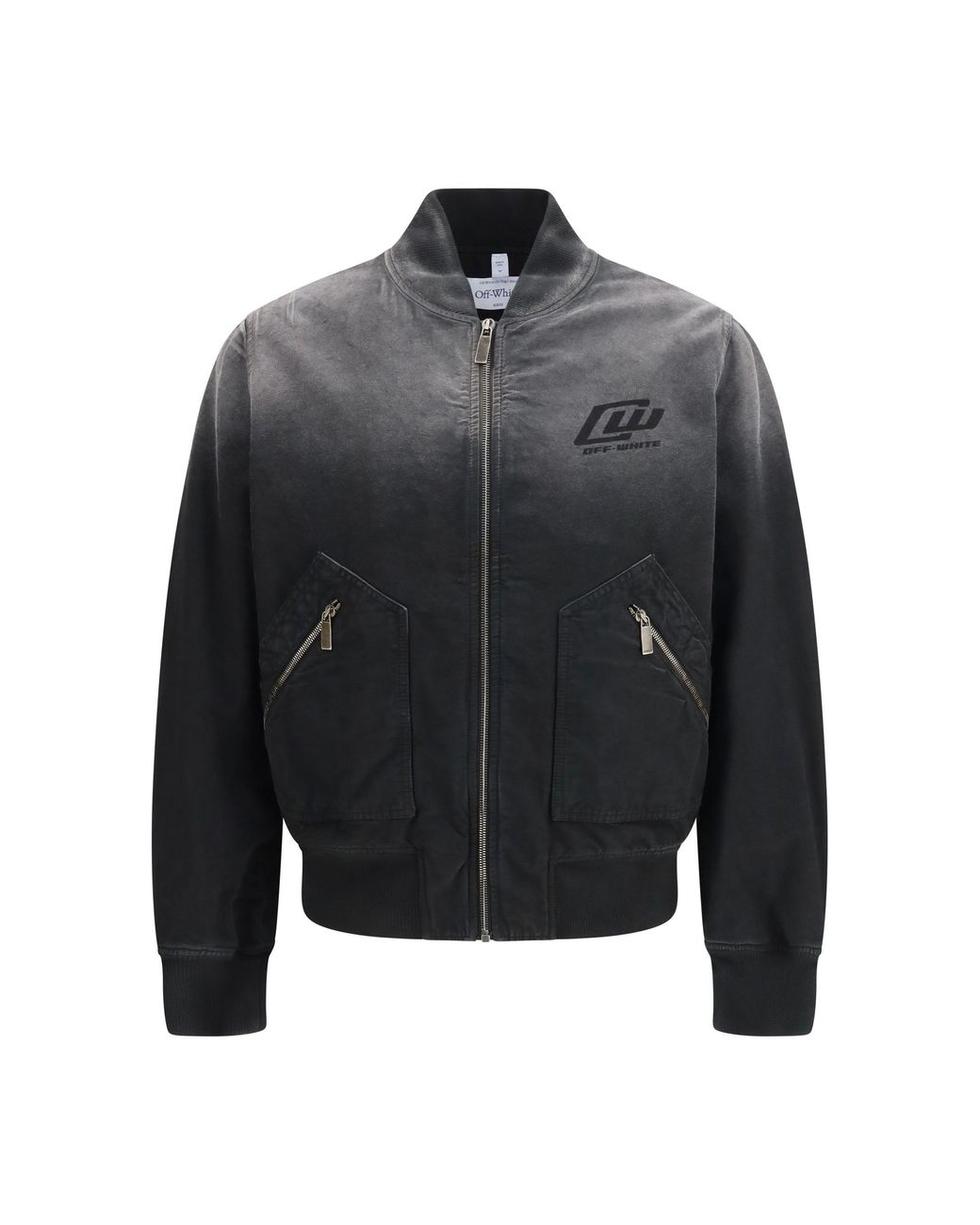 Off-White c/o Virgil Abloh Gray Washed Denim Bomber Jacket for men