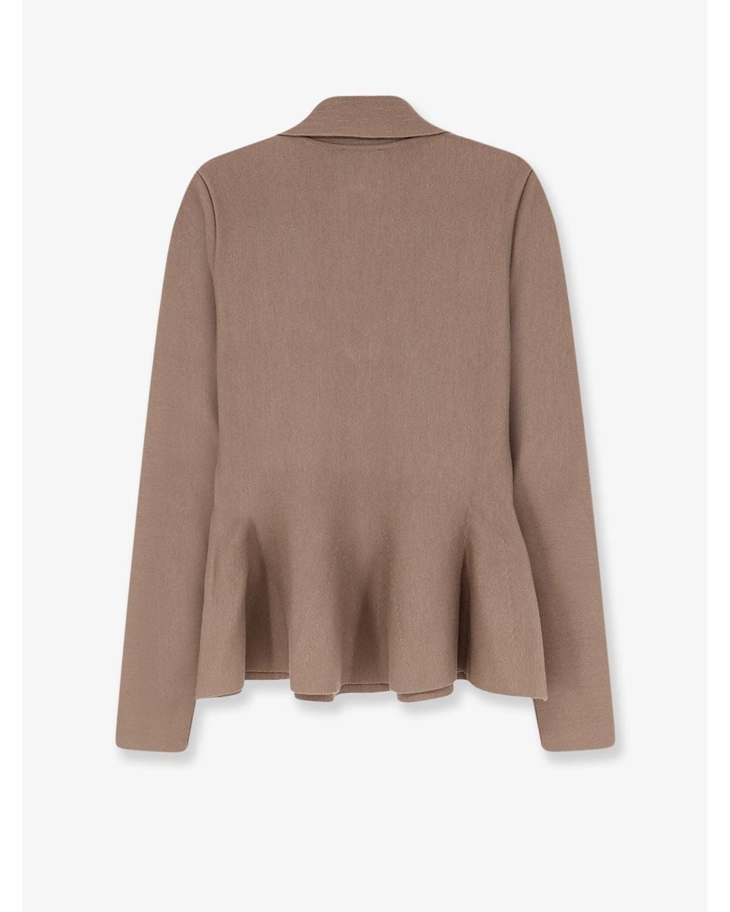Nude Brown Wool-Blend V-Neck Sweater