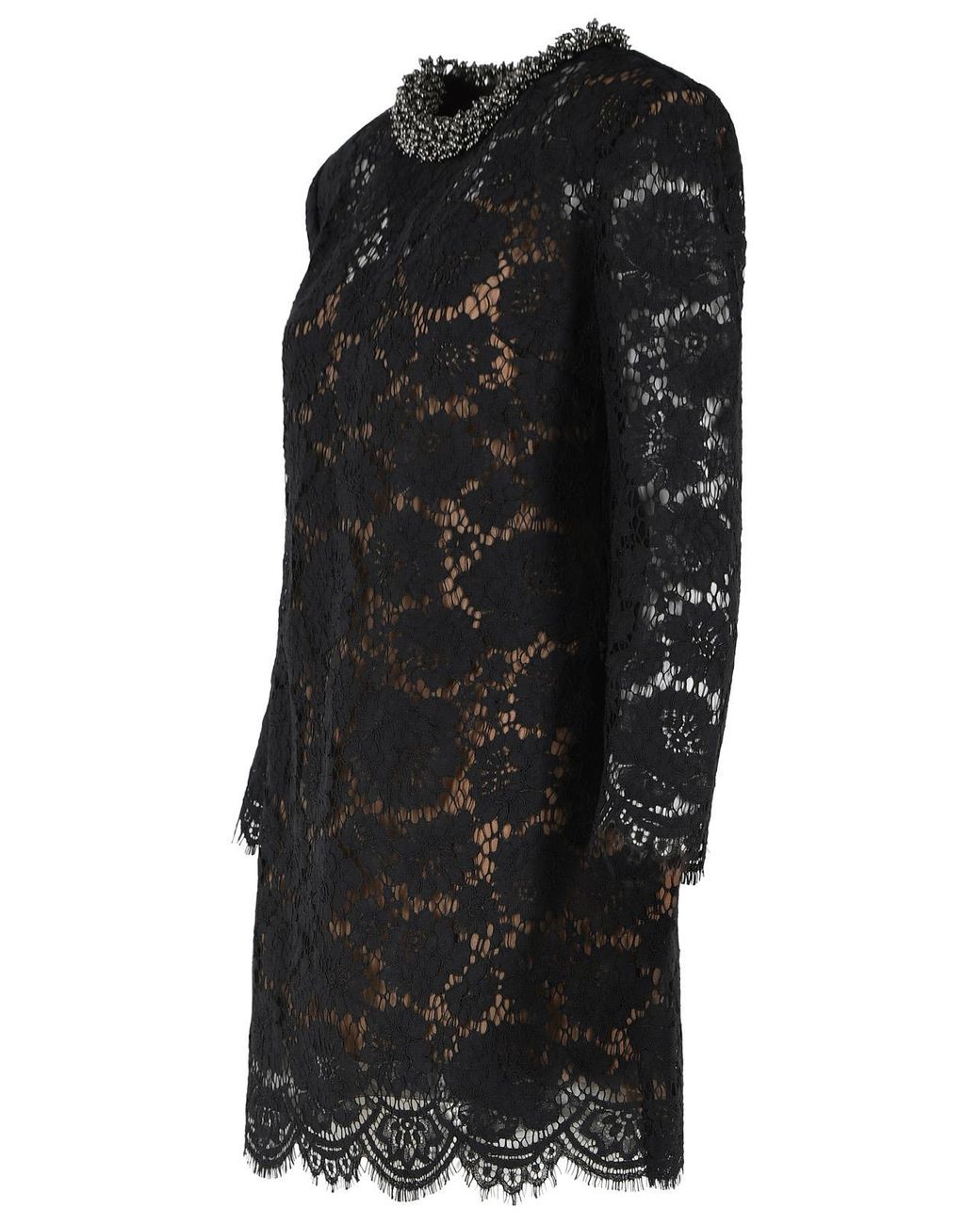 Self-Portrait Black Self Portrait Cotton Blend Mini Dress