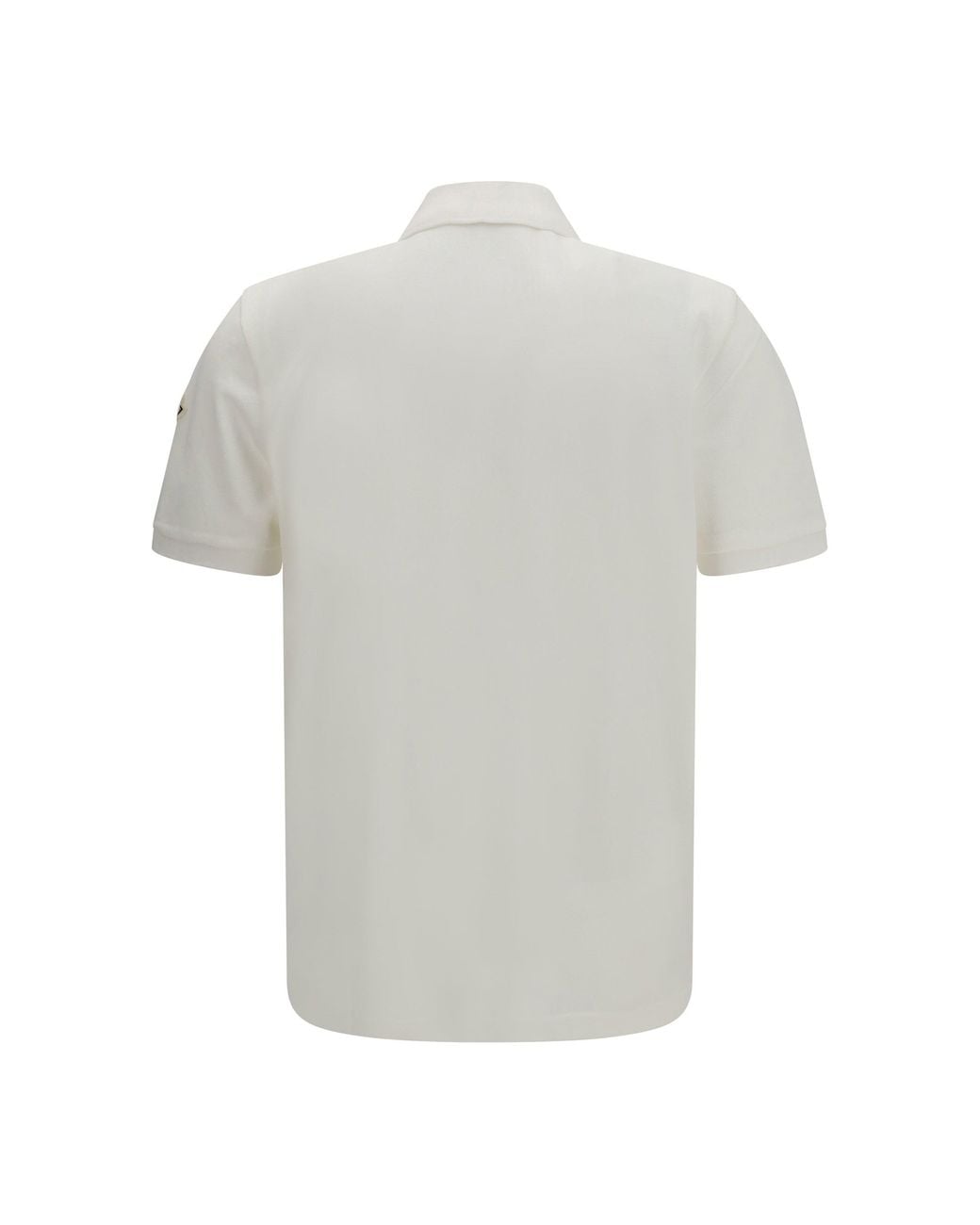 Moncler White Cotton Piqué Polo Shirt With Logo for men