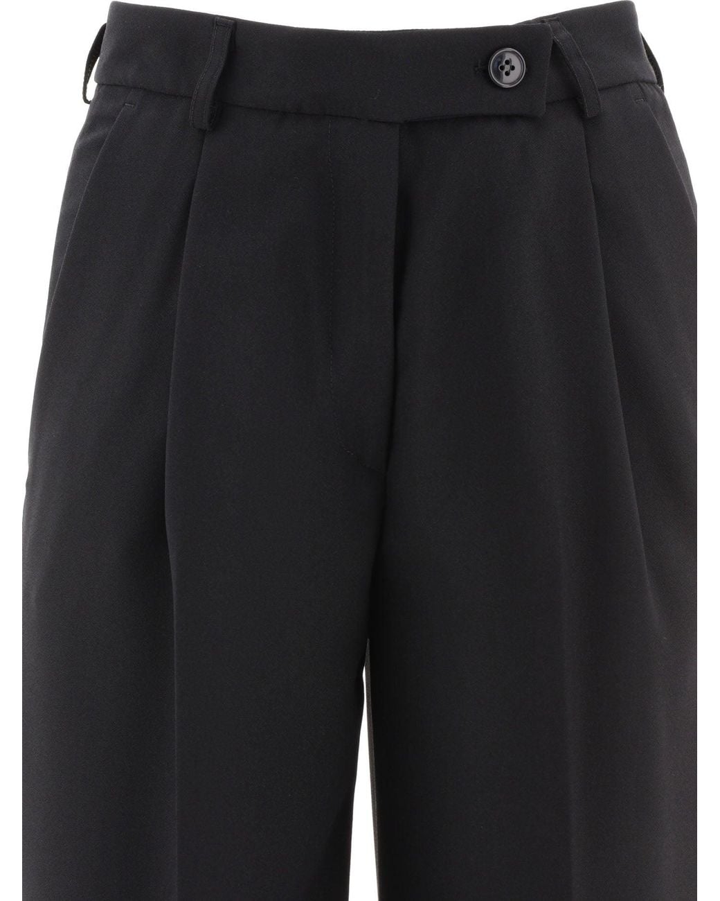 F.it Black Tailored Trousers With Pressed Crease
