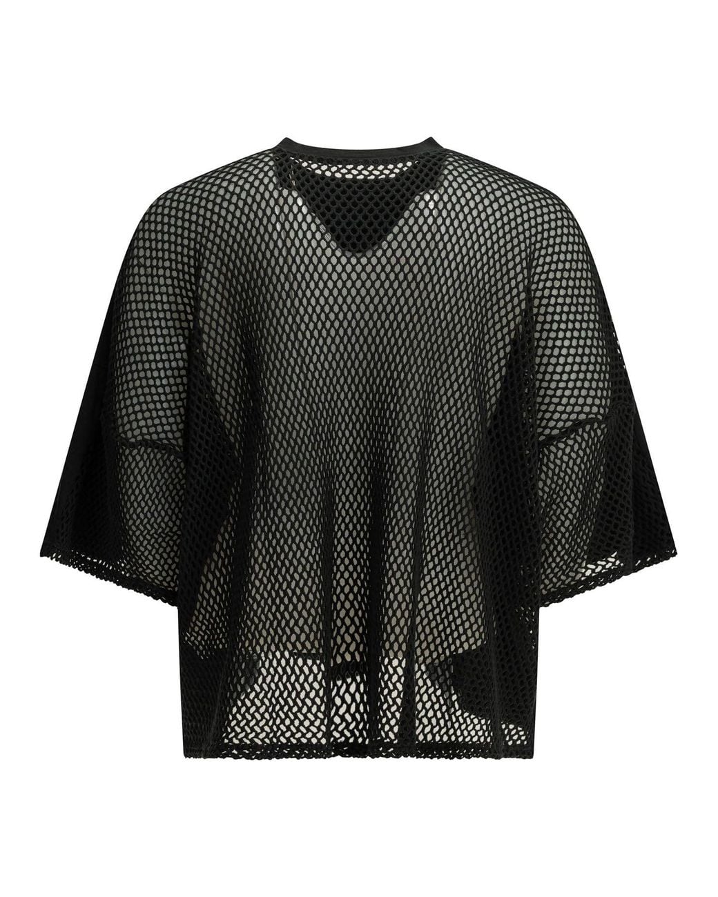 Kapital Black Huge T Denim Repair Crew Neck T-Shirt for men