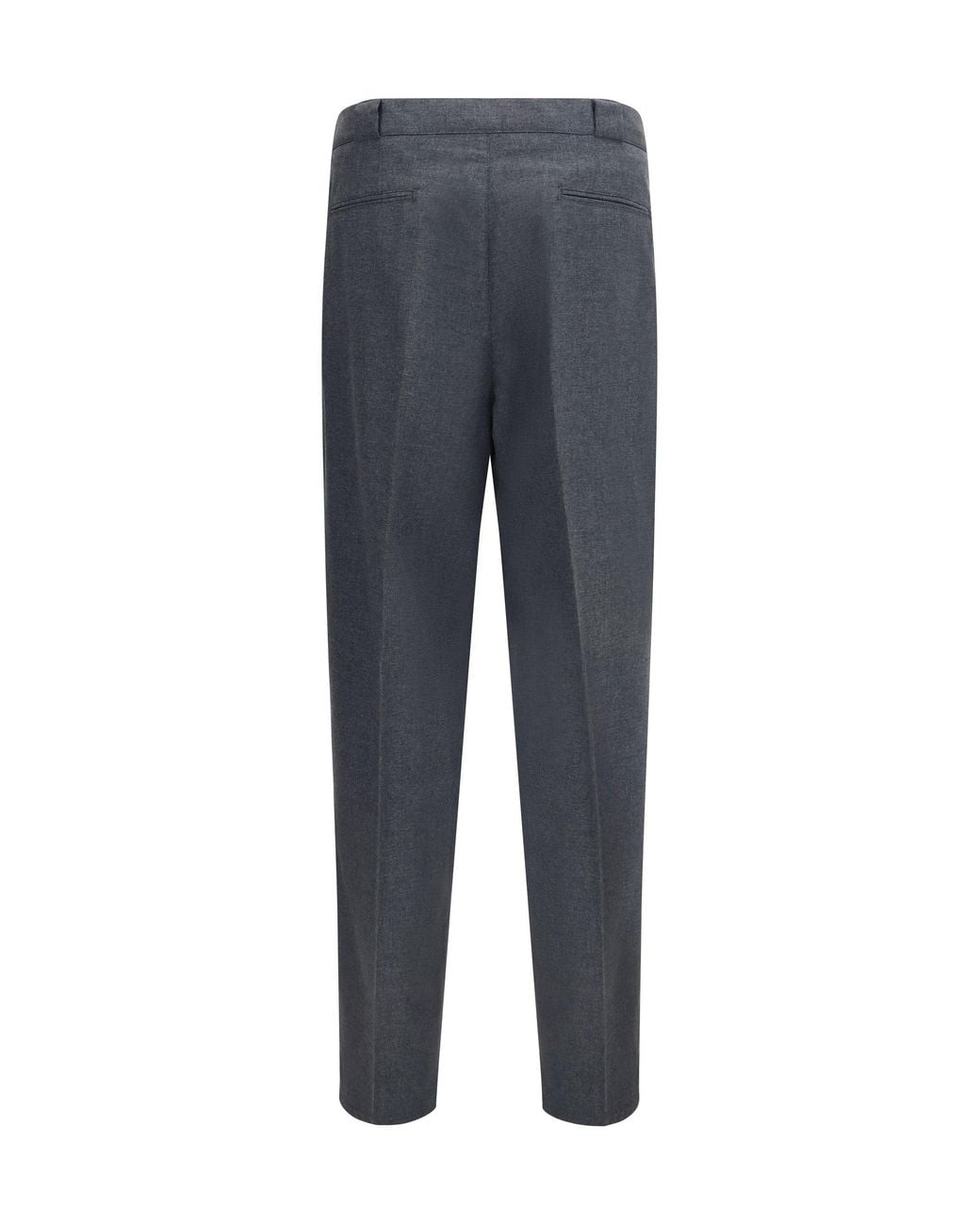 Brunello Cucinelli Blue Virgin Wool Canvas Pants Antracite for men