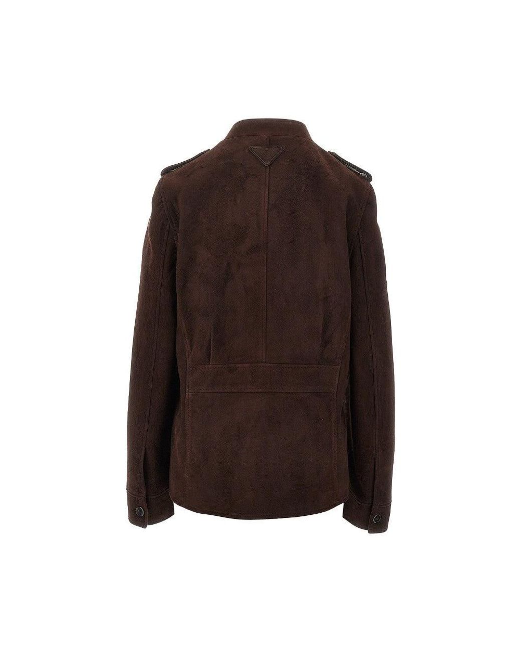 Prada Brown Suede Leather Jacket