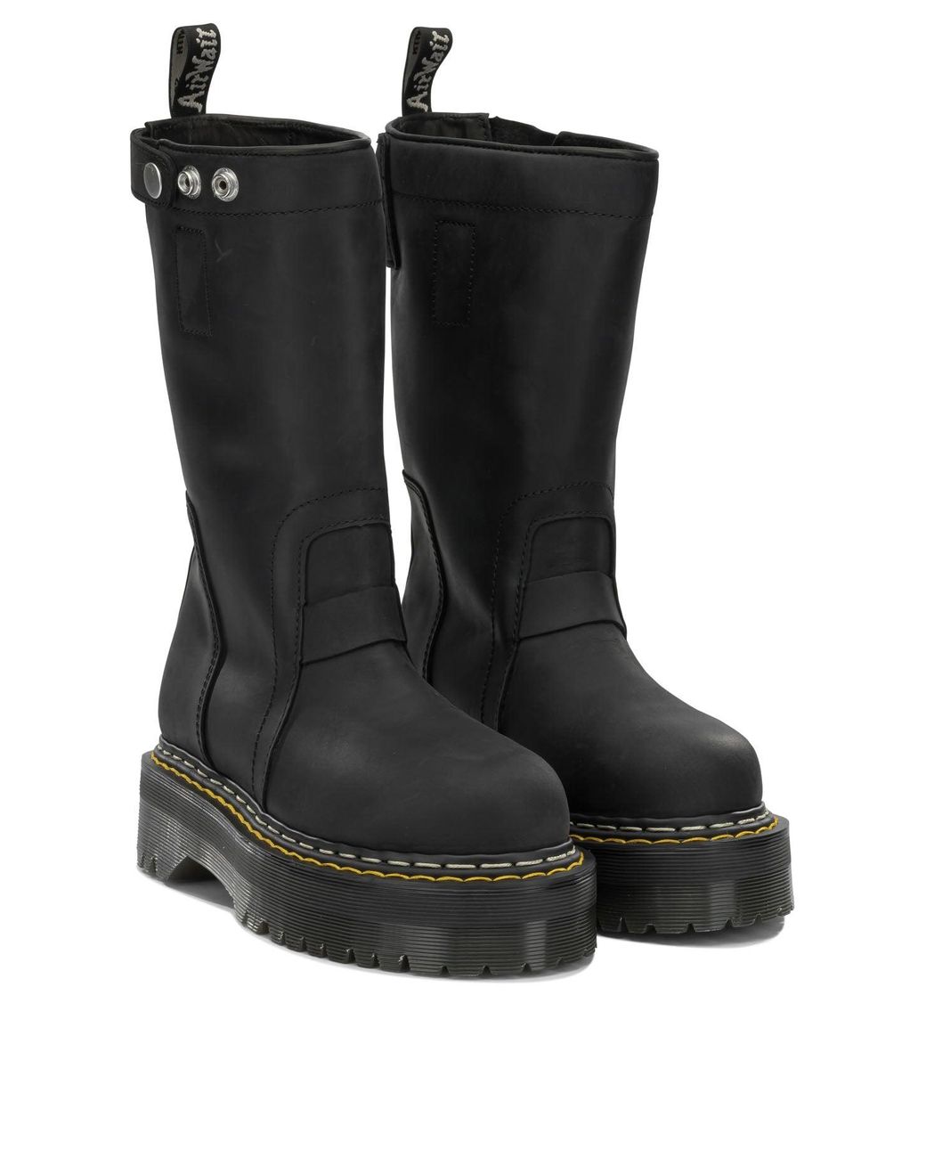 Rick Owens Black X Dr. Martens Quad Sole Ankle Boots