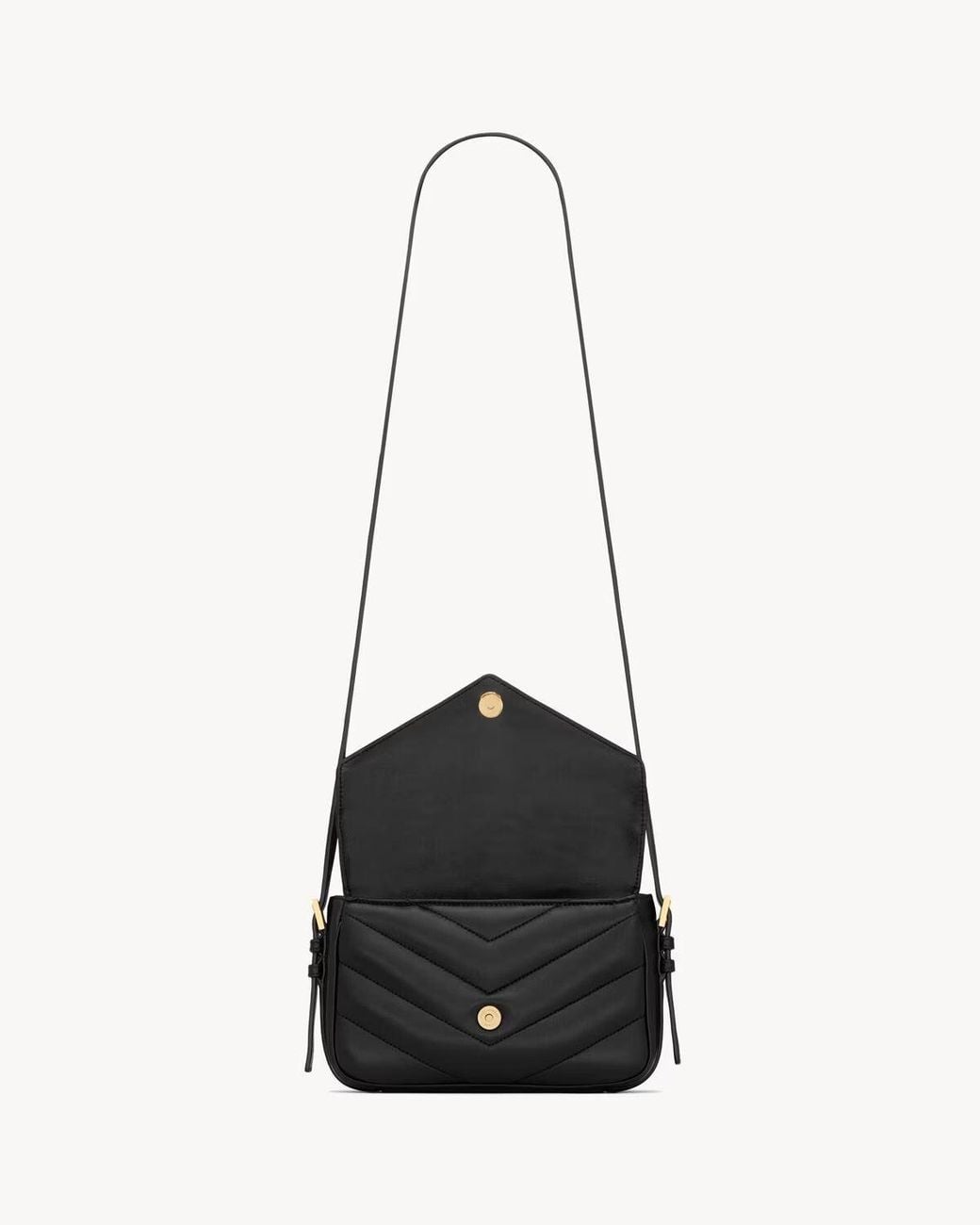 Saint Laurent White Loulou Small Crossbody Bag