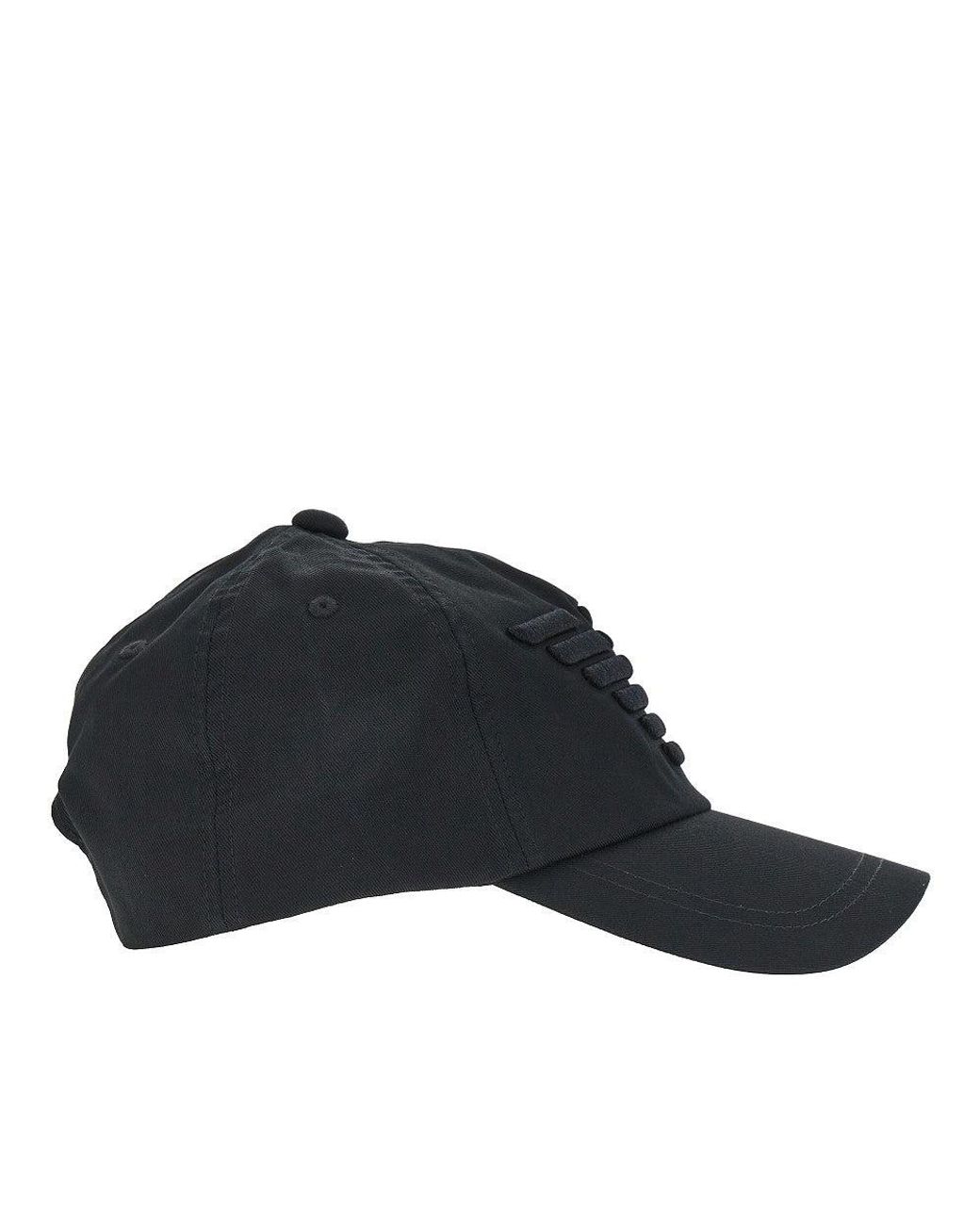 Emporio Armani Black Baseball Cap With Eagle Embroidery for men