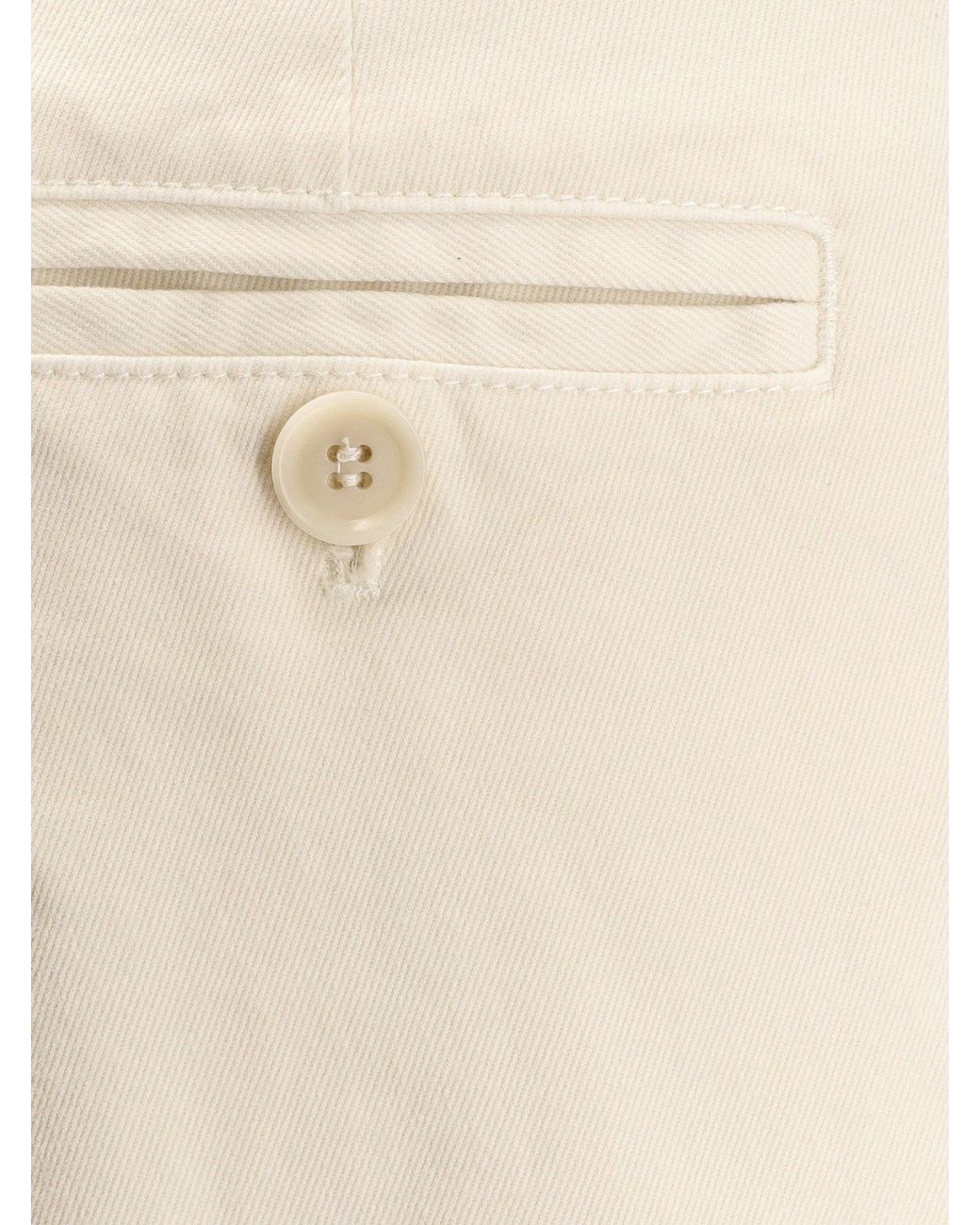 Aspesi White Cotton Trousers