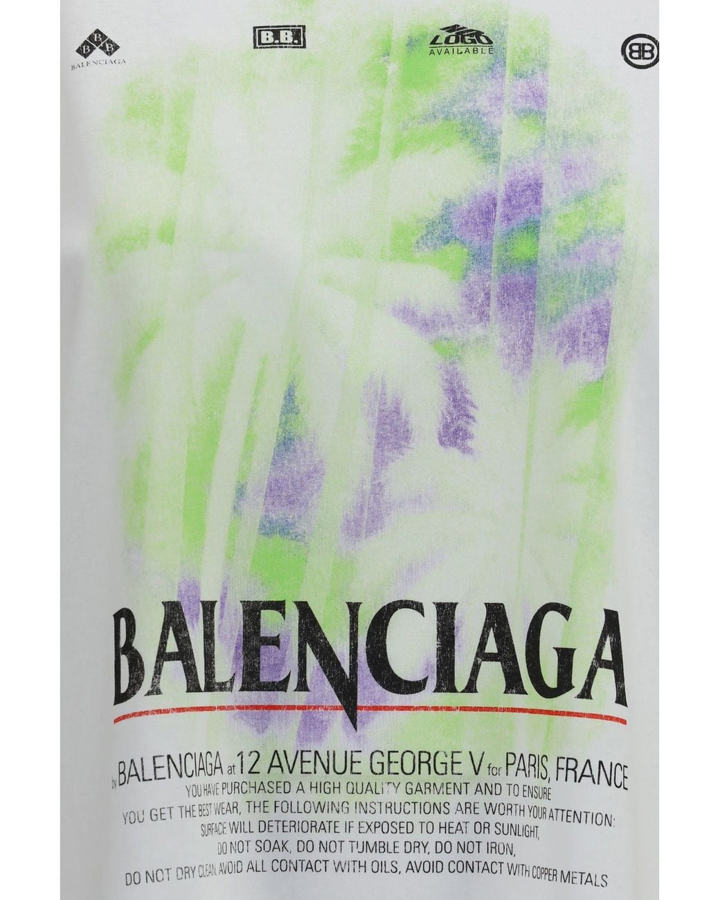 Balenciaga White Printed Cotton T-Shirt