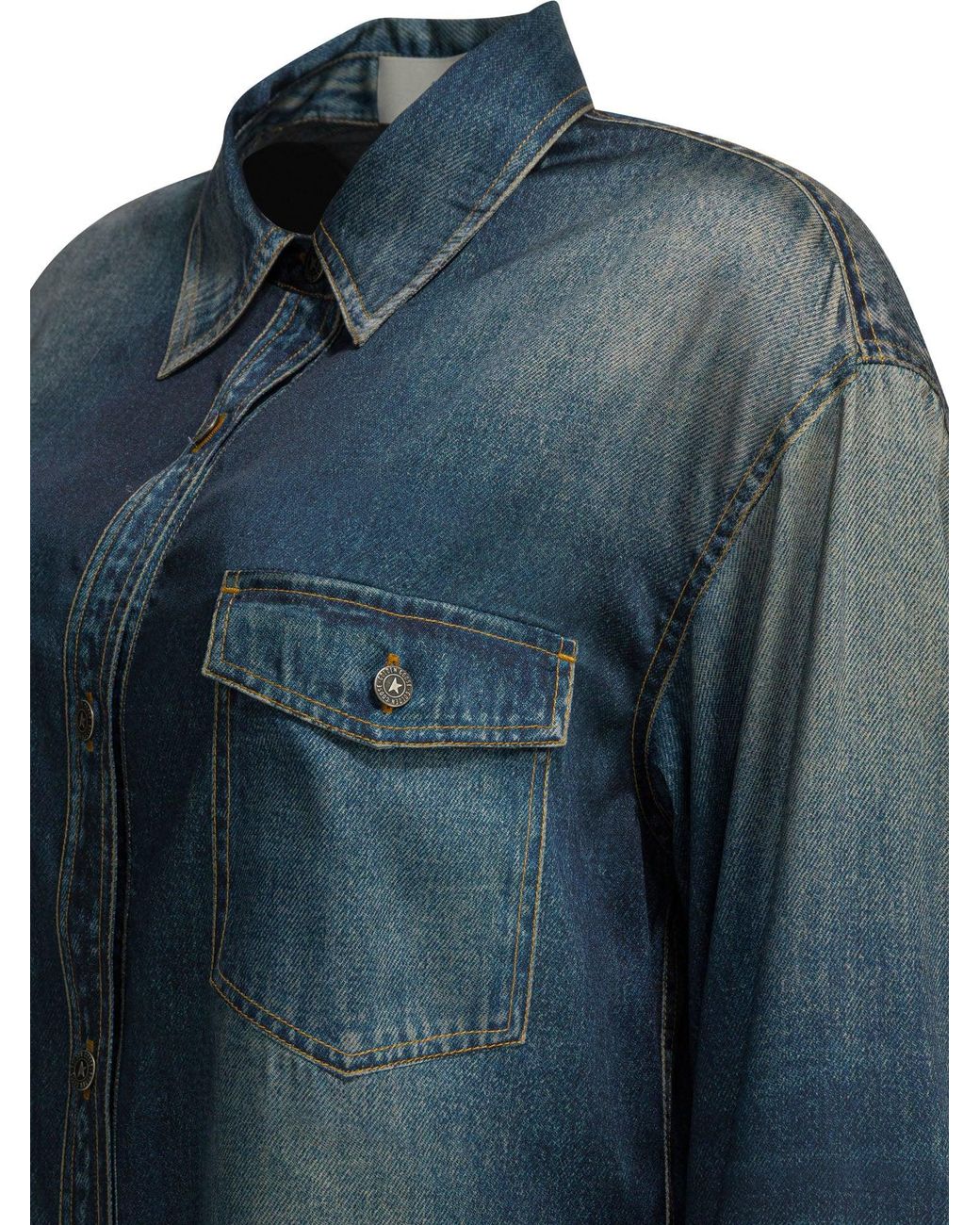 Golden Goose Deluxe Brand Blue Denim Overshirt Jacket