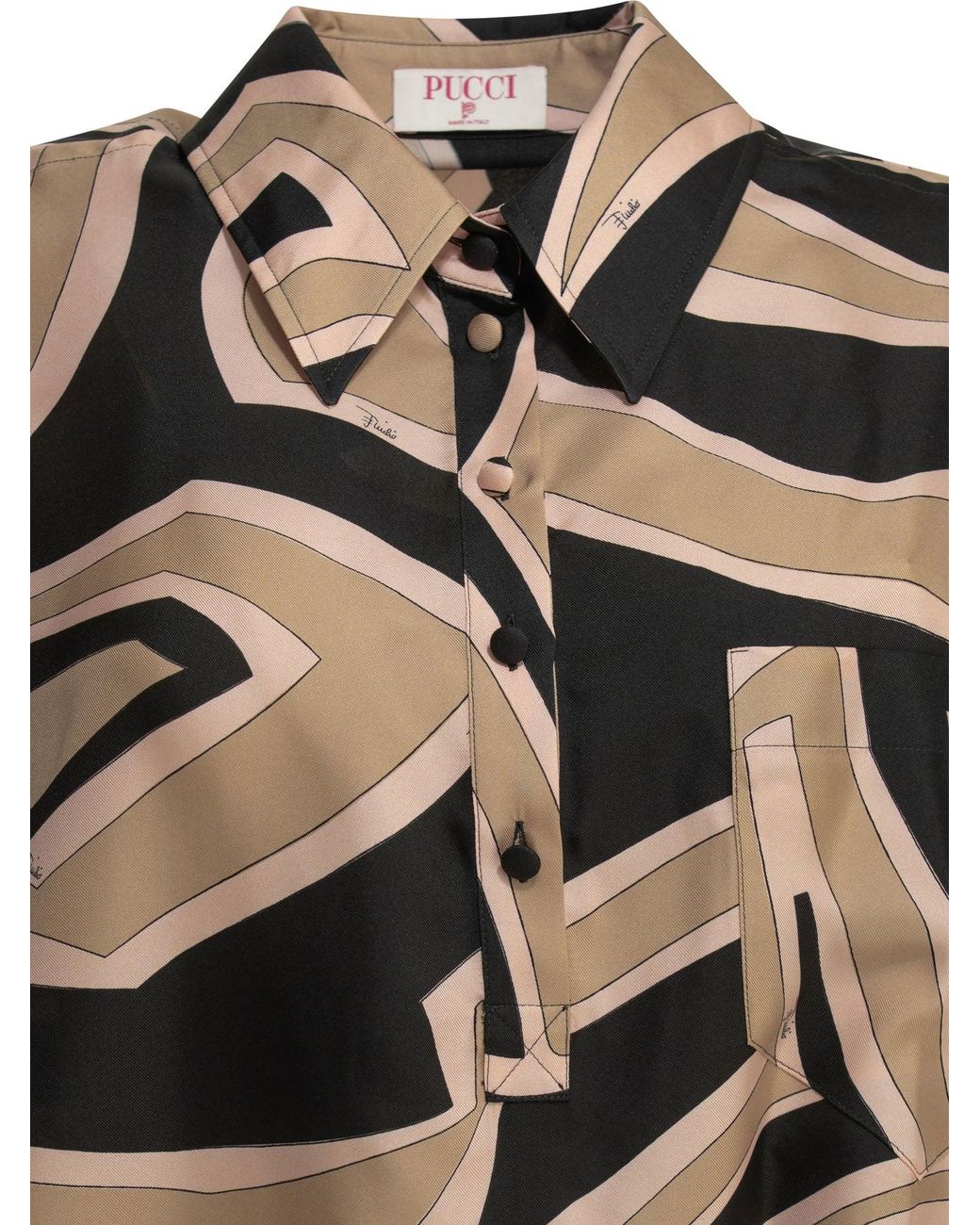 Emilio Pucci Black "Labirinto" Short Kaftan Dress