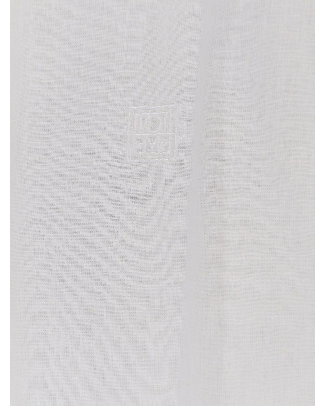 Totême White Oversized Summer Cotton And Linen Shirt