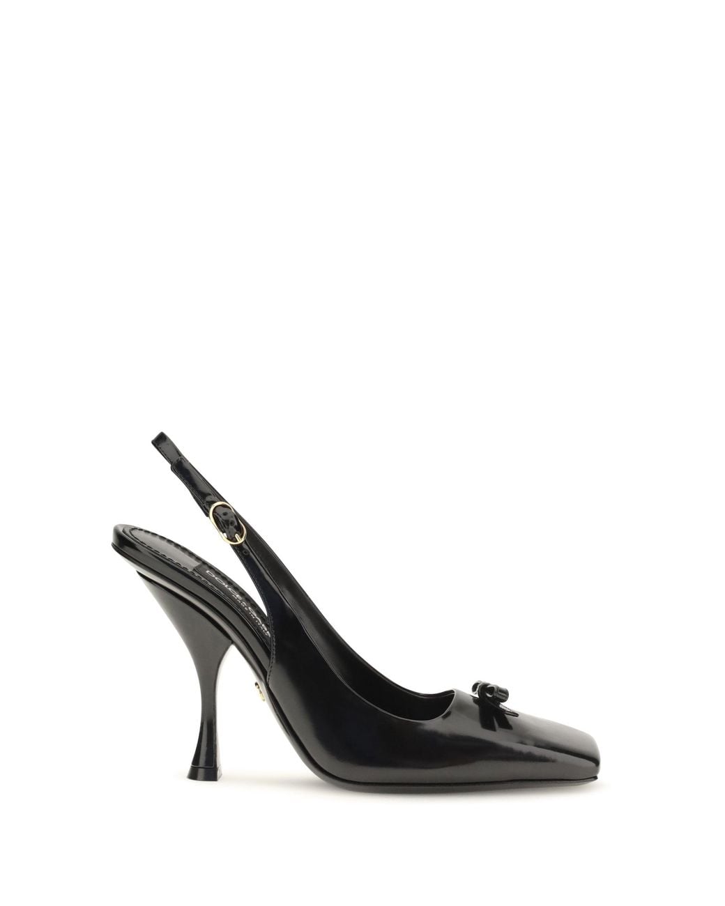 Dolce & Gabbana Black Dolce & Gabbana Leather Slingback Pumps