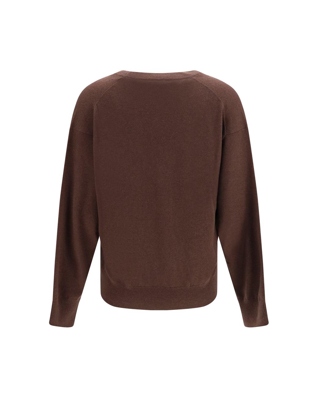 Brunello Cucinelli Brown V-Neck Cashmere Sweater