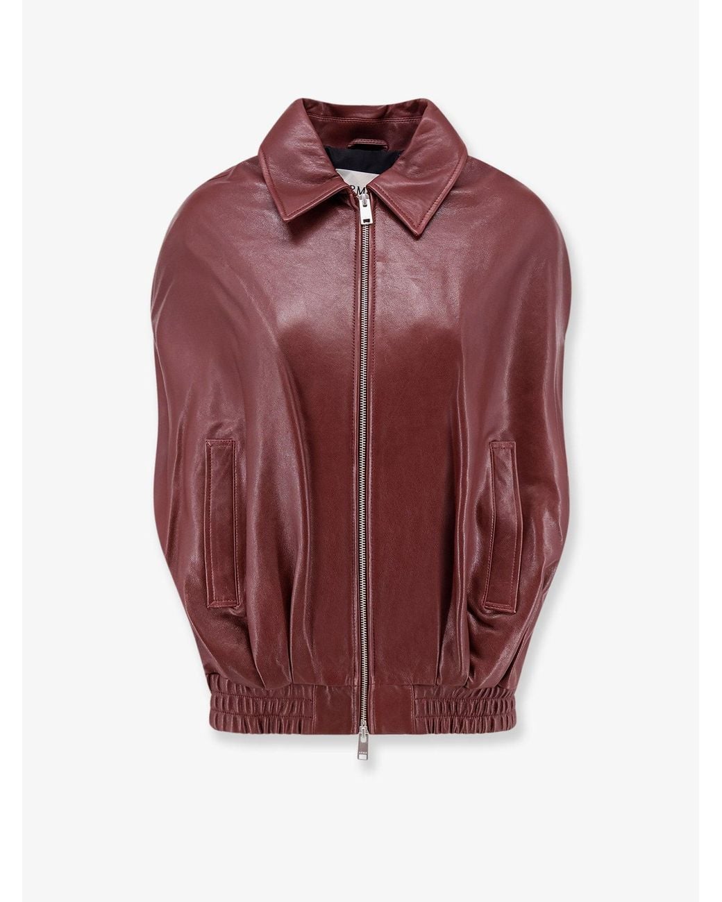 Arma Red Bina Leather Sleeveless Jacket