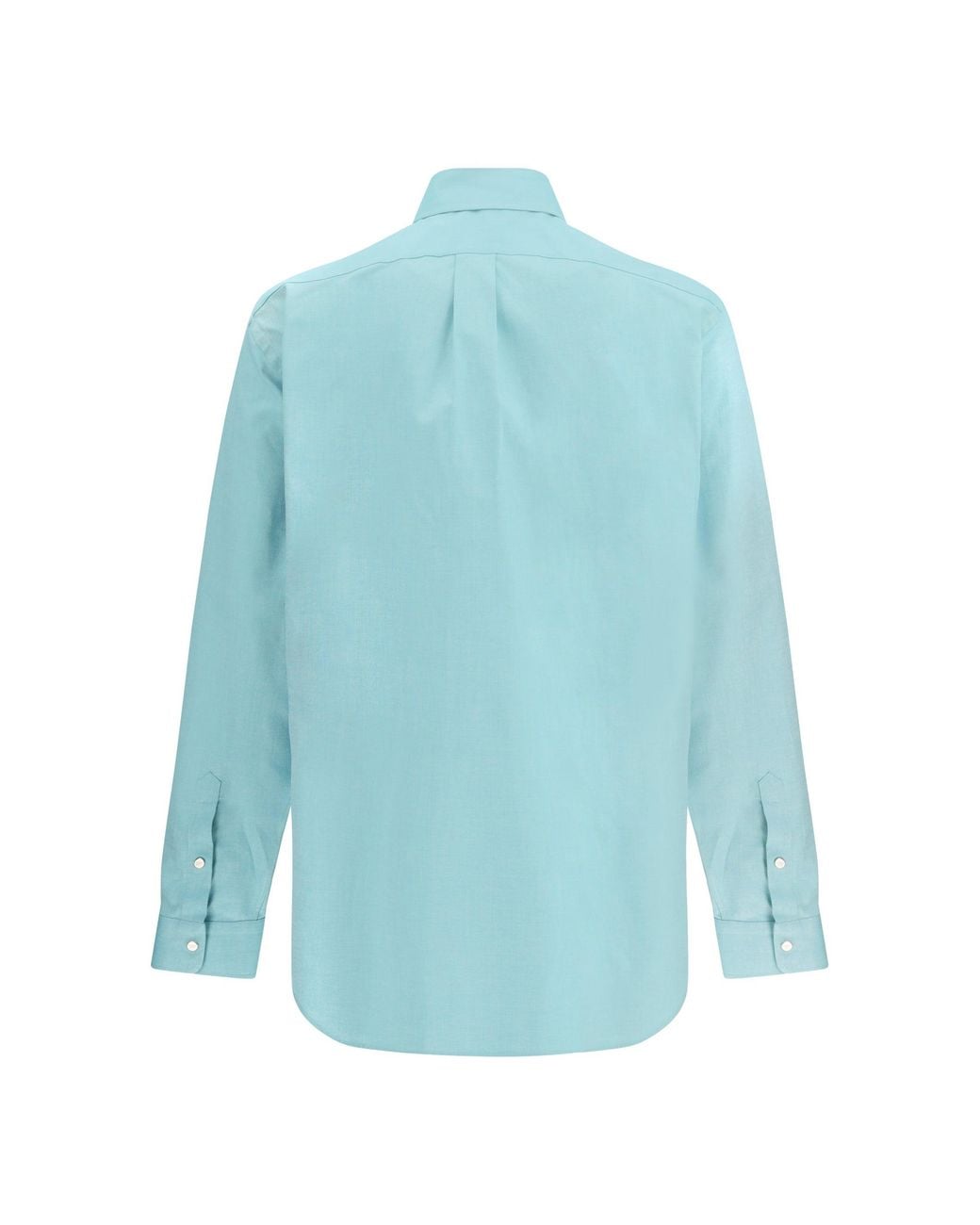 Fendi Blue Oxford Cotton Shirt for men