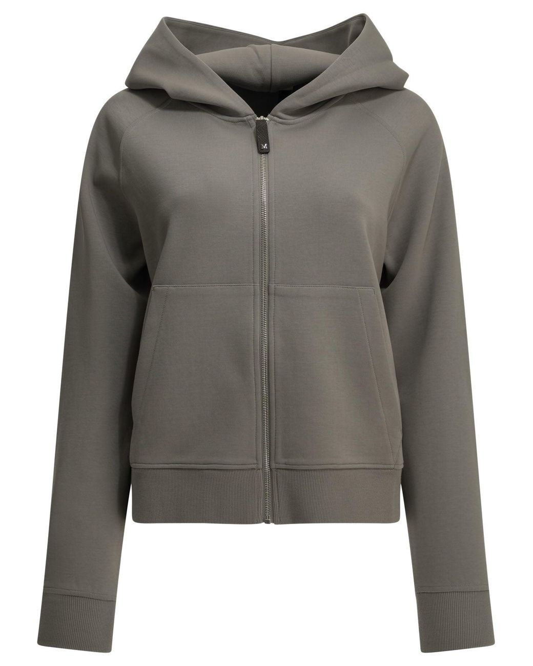 Max Mara Gray Hooded Sweatshirt Made Of Cotton Jersey