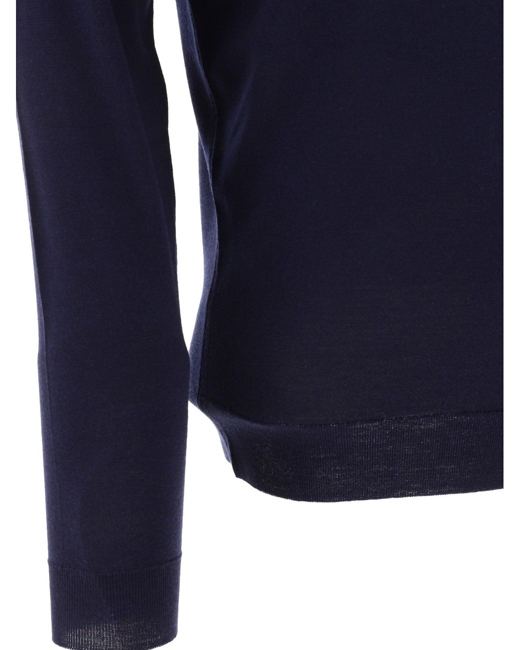 John Smedley Blue "Belper" Merino Wool Polo Shirt for men