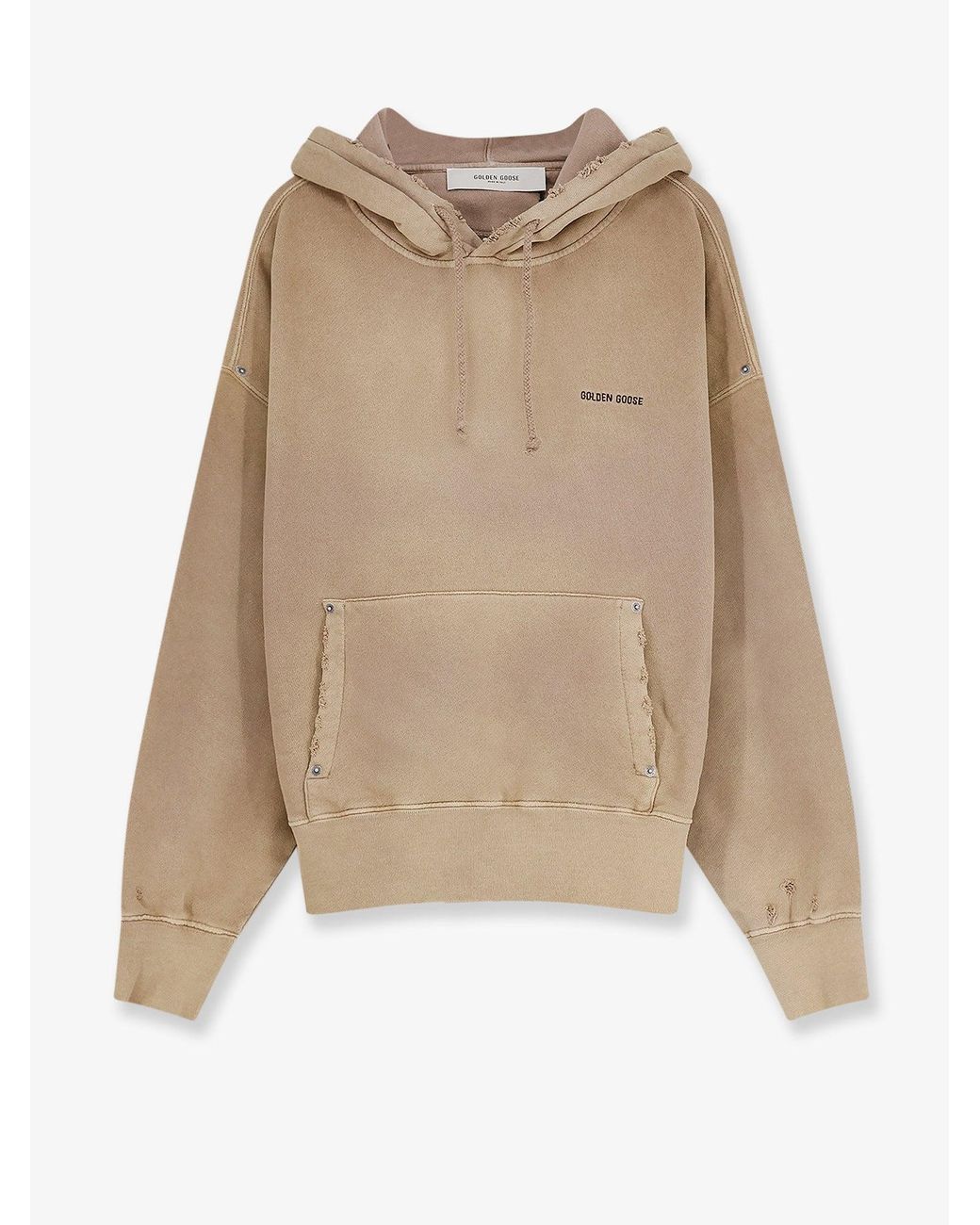 Golden Goose Deluxe Brand Natural Cotton Sweatshirt With Front Embroidered Logo