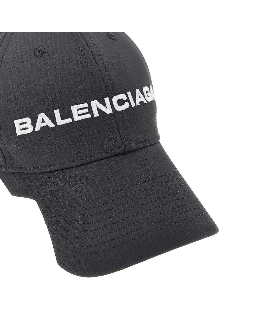Balenciaga Gray Technical Fabric Logo Baseball Cap for men