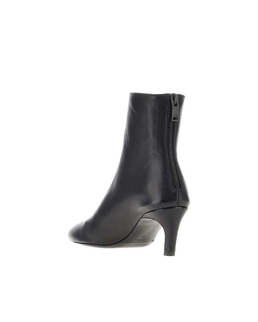 Totême Black Nappa Leather Ankle Boots